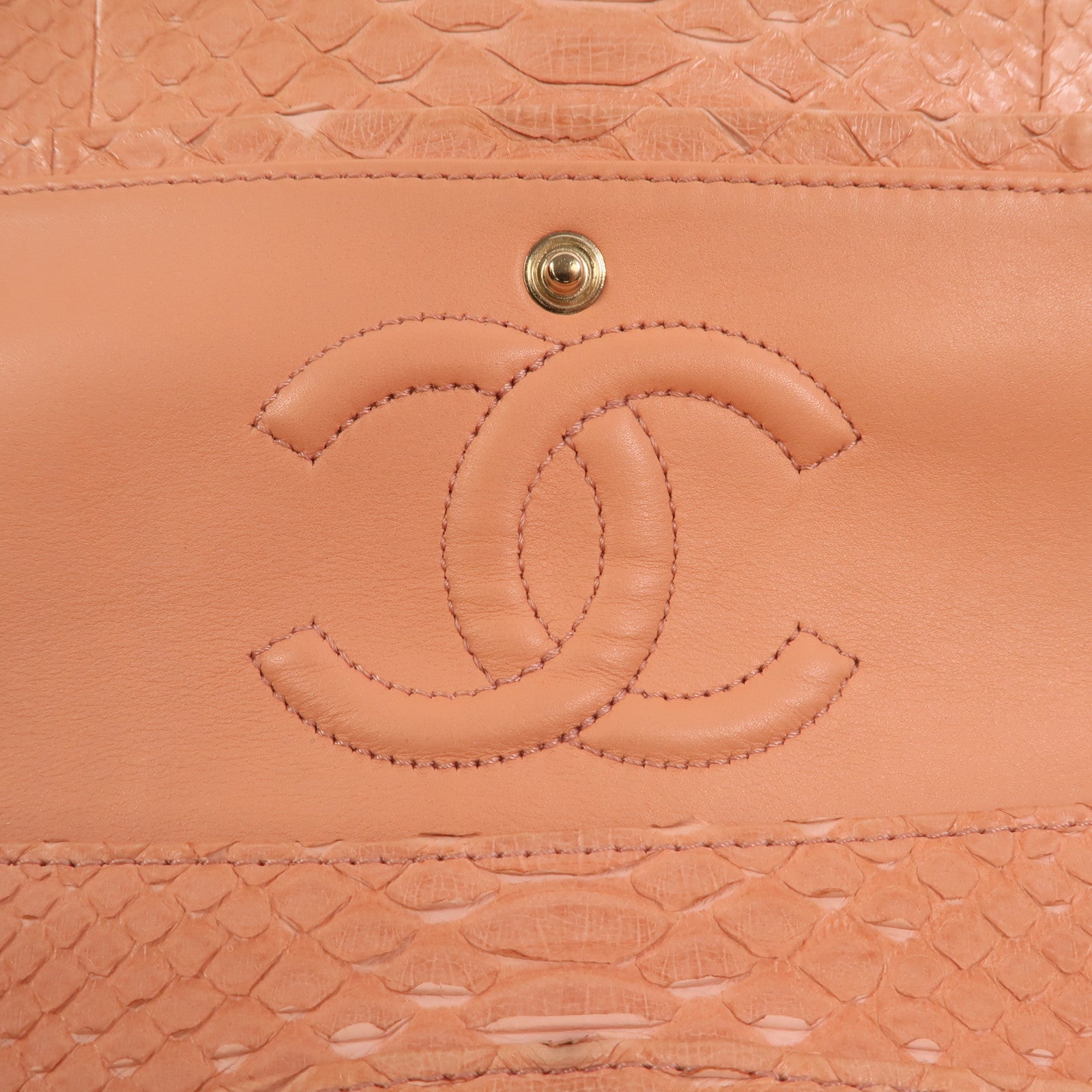 CHANEL 蛇皮皮革Classic 25銀扣鏈帶肩背袋