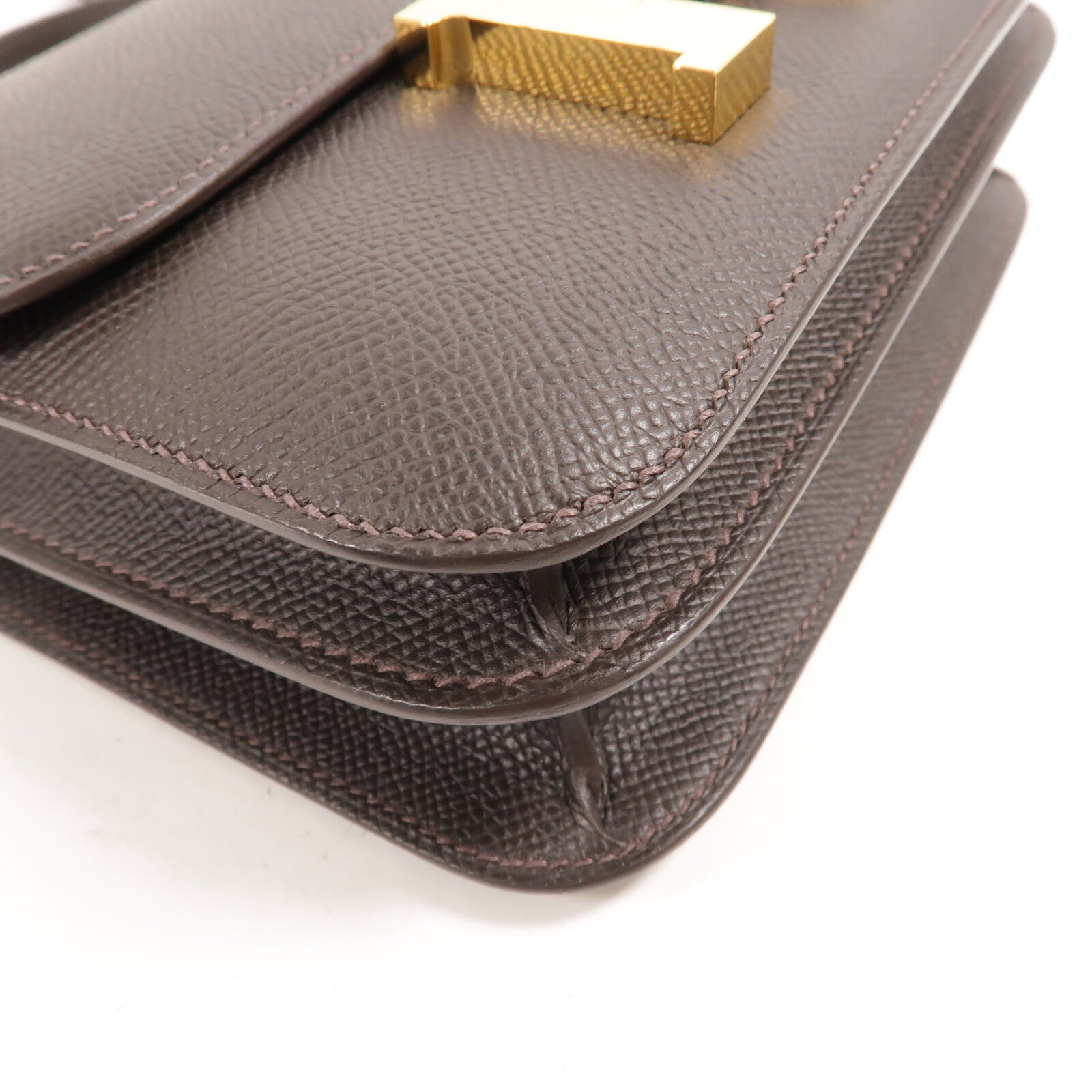 HERMES Epsom皮革Constance Mini肩背袋Bai Brun
