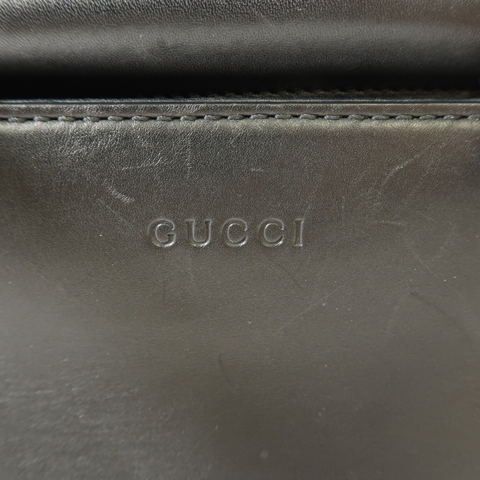 GUCCI 牛皮皮革2 Way Shoulder Bag金扣手挽肩背兩用袋黑色
