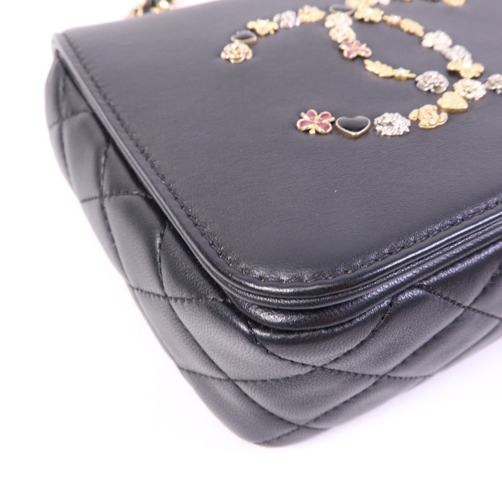 CHANEL 羊皮皮革Chain Shoulder Bag金扣鏈帶肩背袋