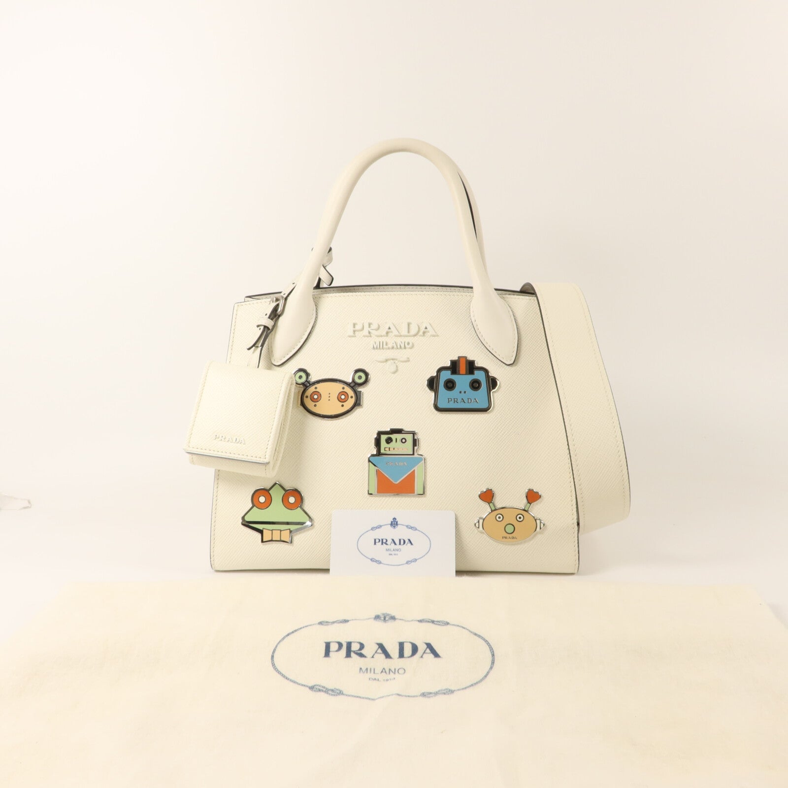 PRADA Saffiano皮革Robot 2 Way Bag手挽肩背兩用袋
