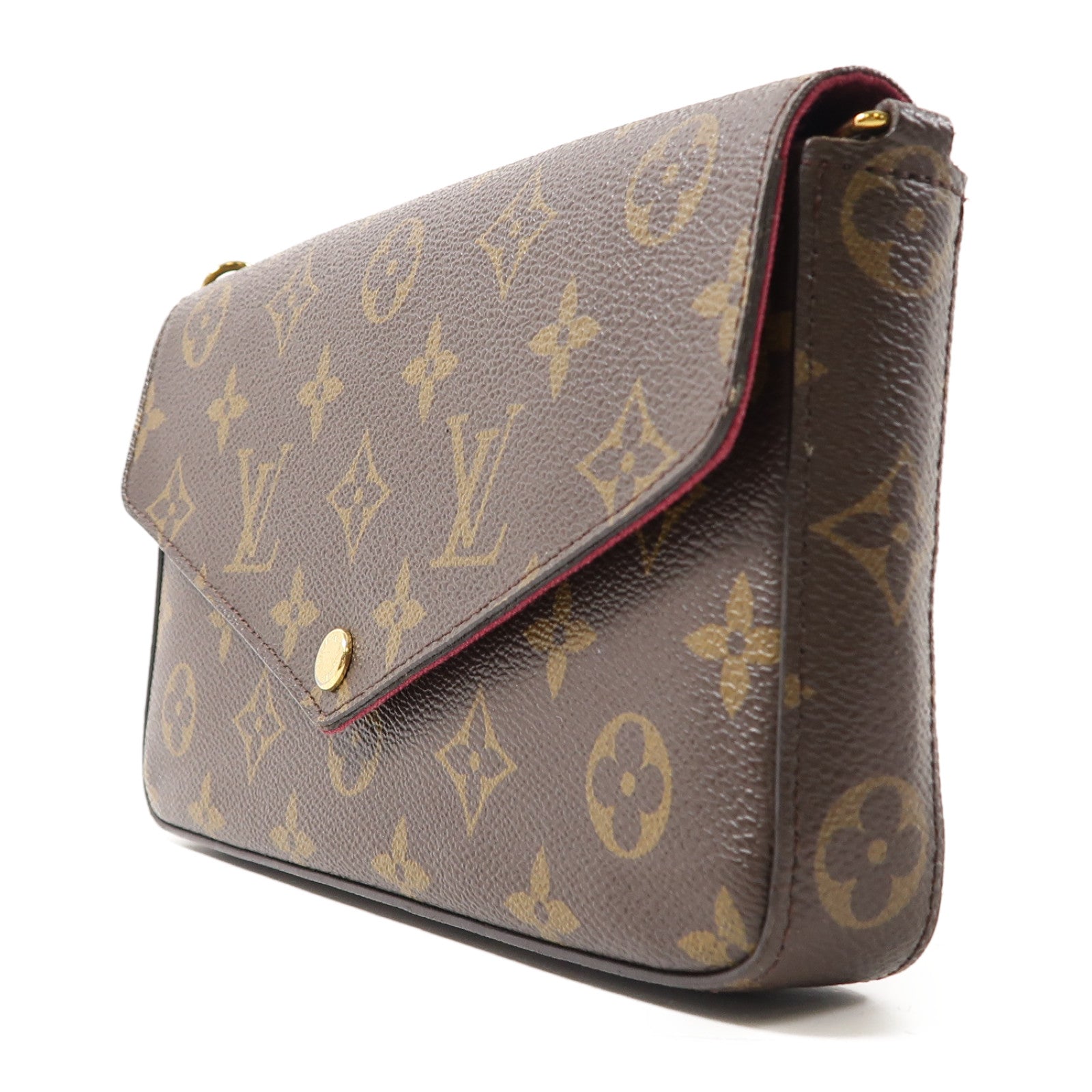 LOUIS VUITTON Monogram Pochette Felicy金扣肩背袋啡色