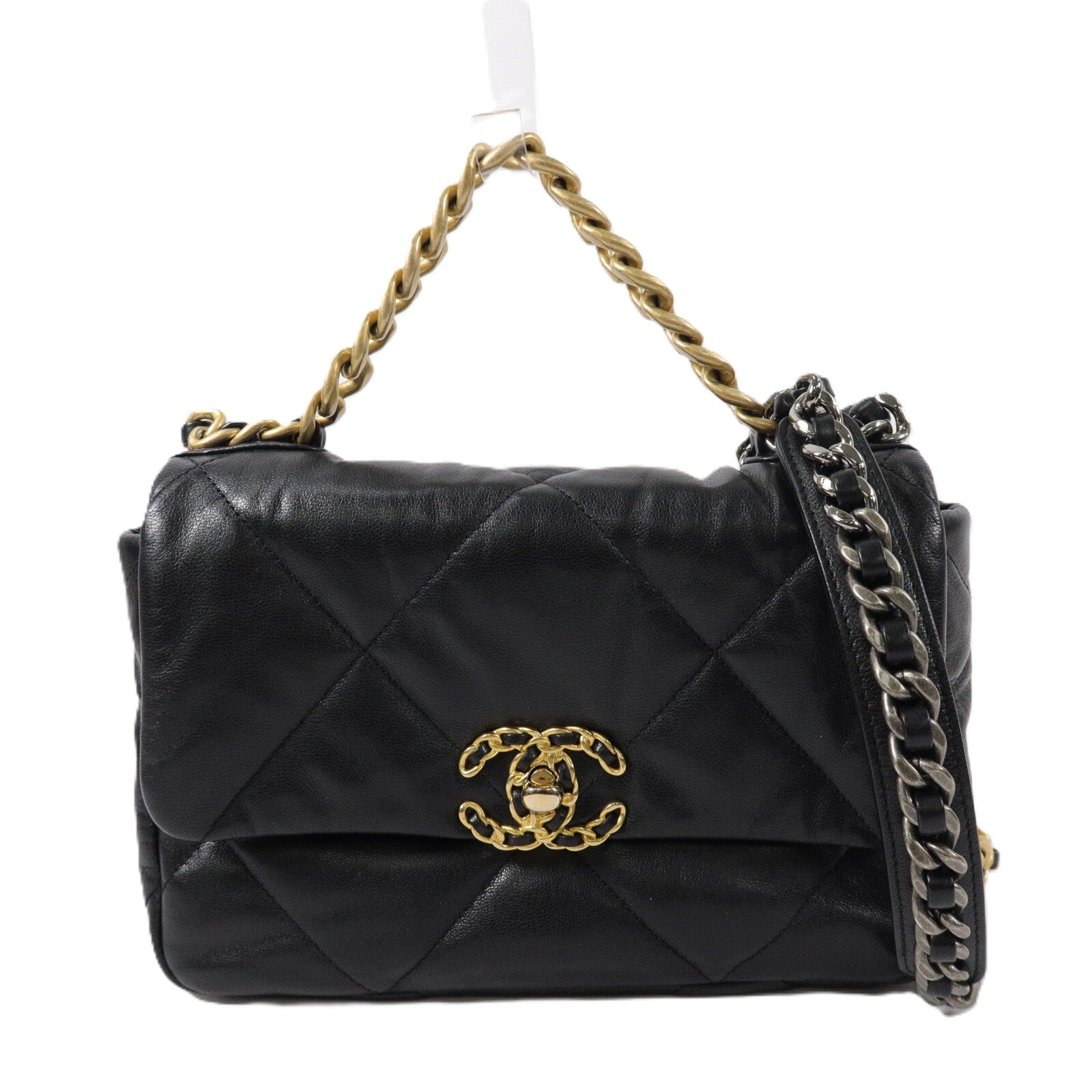 CHANEL 羊皮皮革C19 Small手挽肩背兩用袋