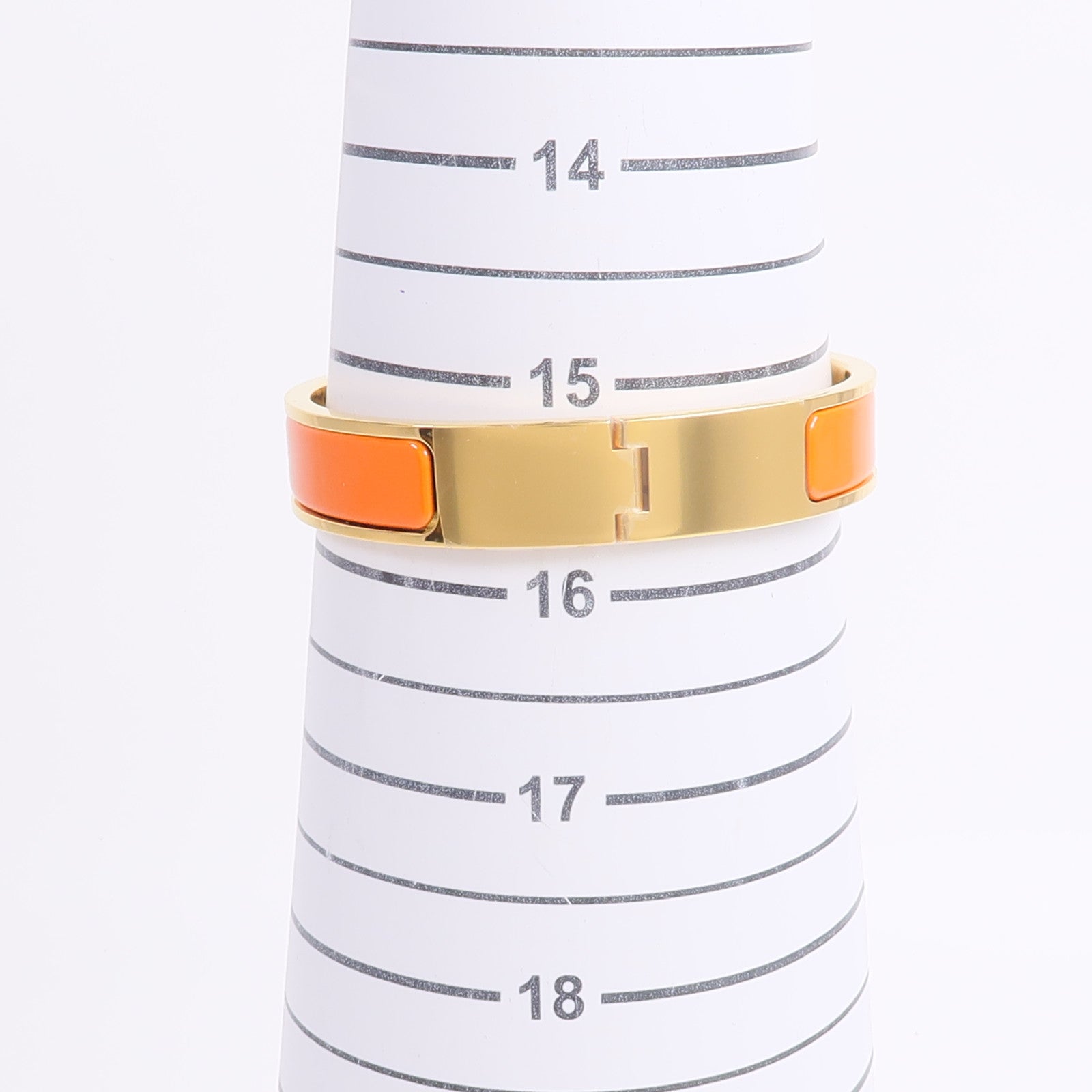 HERMES 金屬/琺瑯Clic H Bracelet手鐲Orange