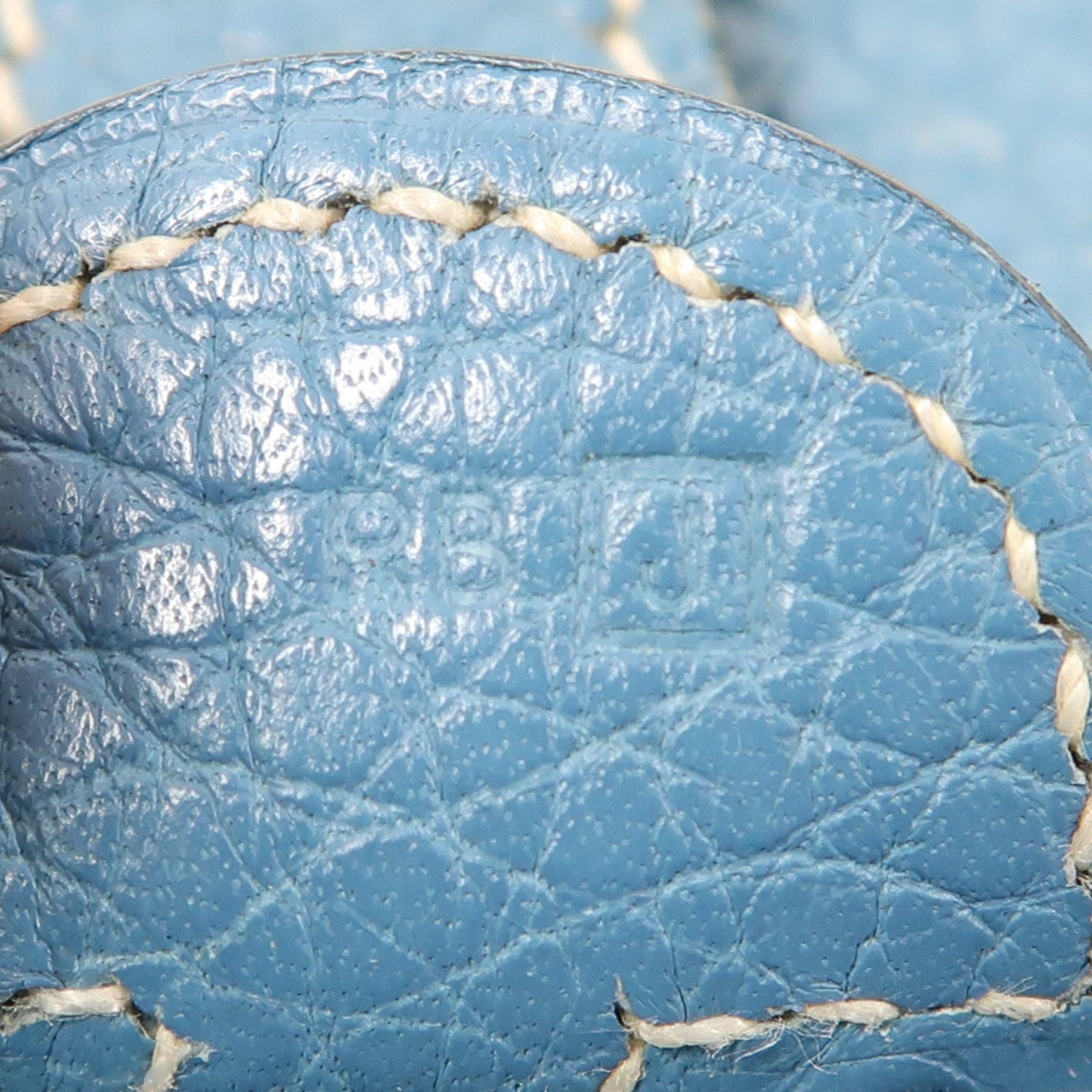 HERMES 【激減優惠】Clemence皮革Evelyne PM銀扣肩背袋Bleu Jean