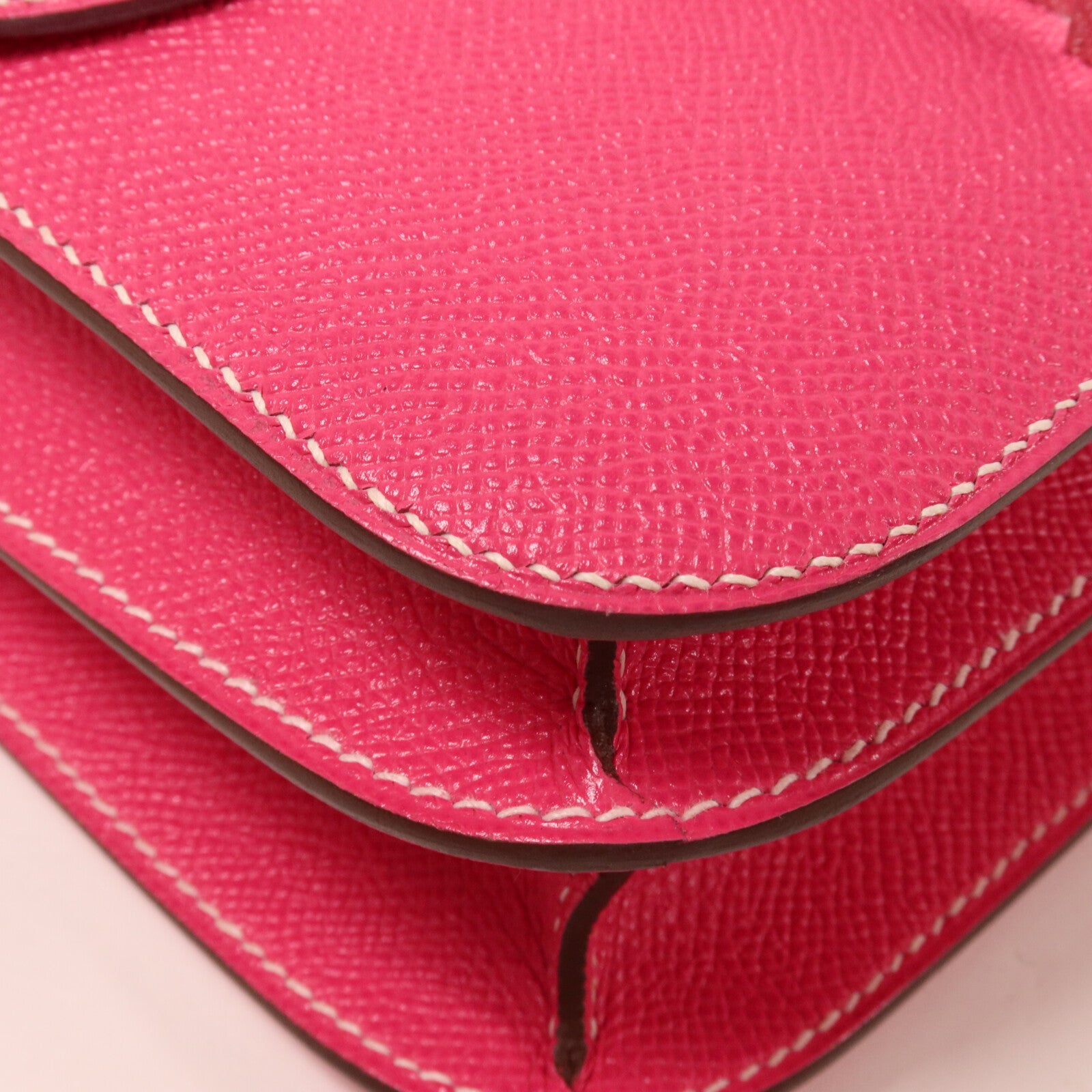 HERMES Epsom皮革Constance 24肩背袋Rose Tyrien