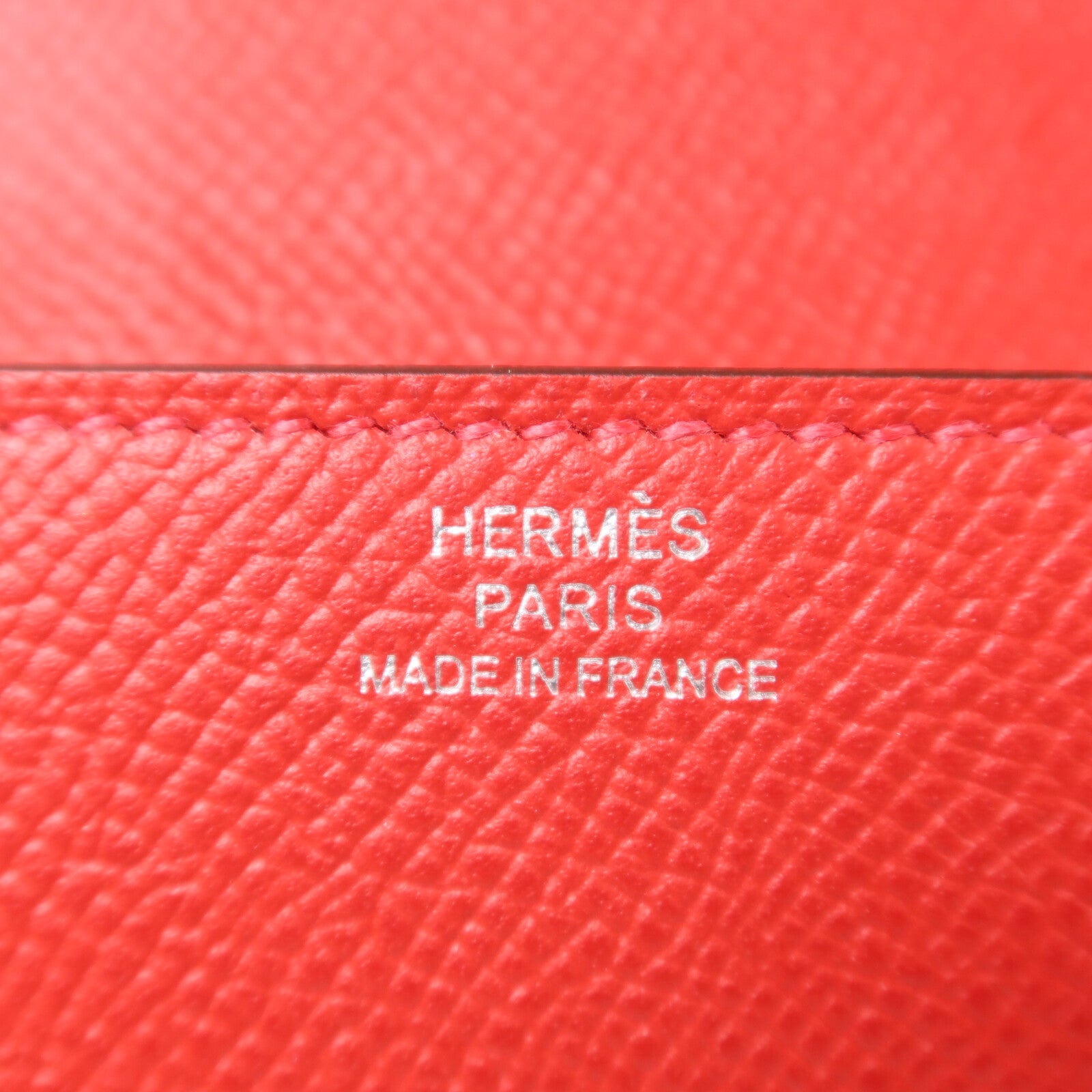 HERMES Epsom皮革Clic 16肩背袋Rouge Casaque