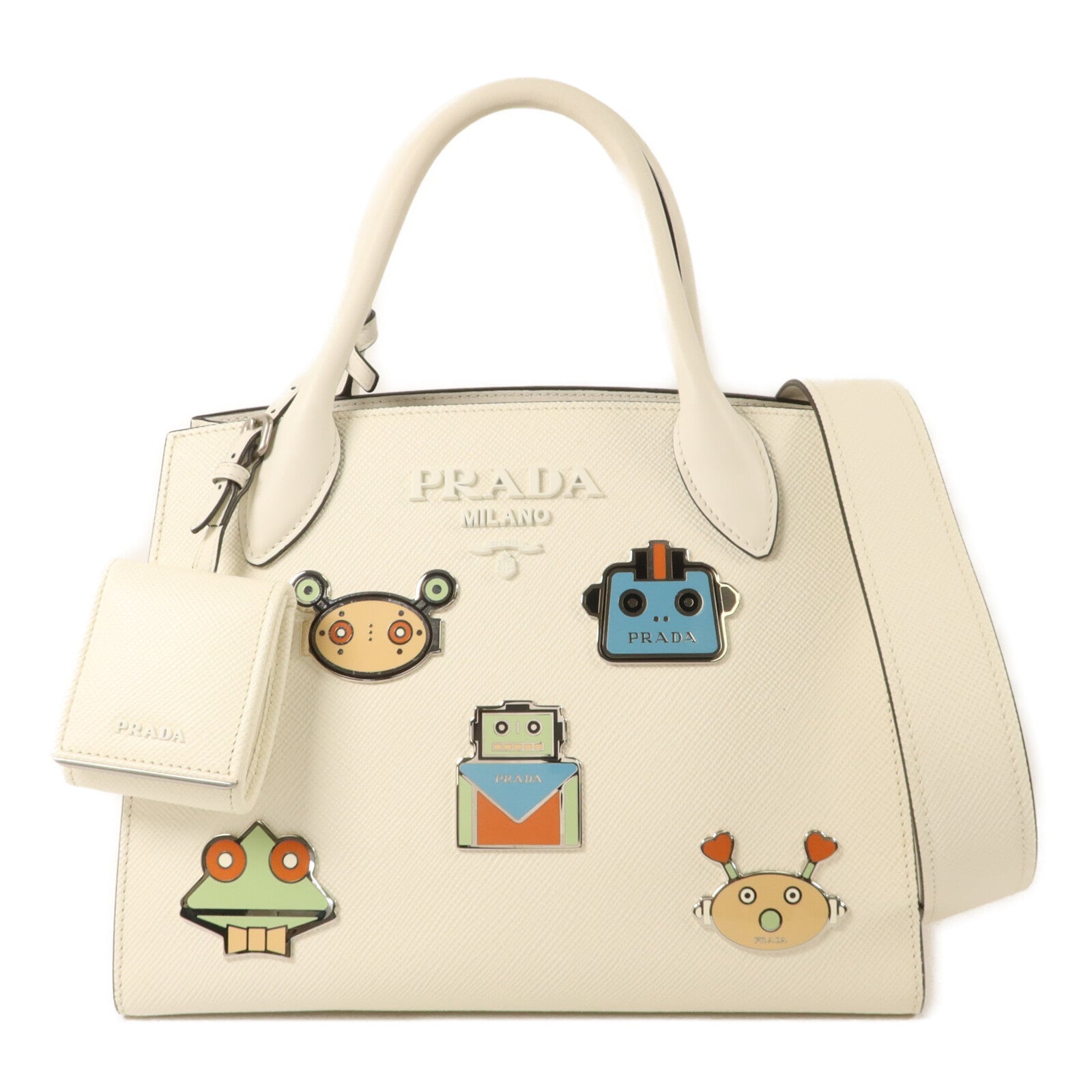 PRADA Saffiano皮革Robot 2 Way Bag手挽肩背兩用袋