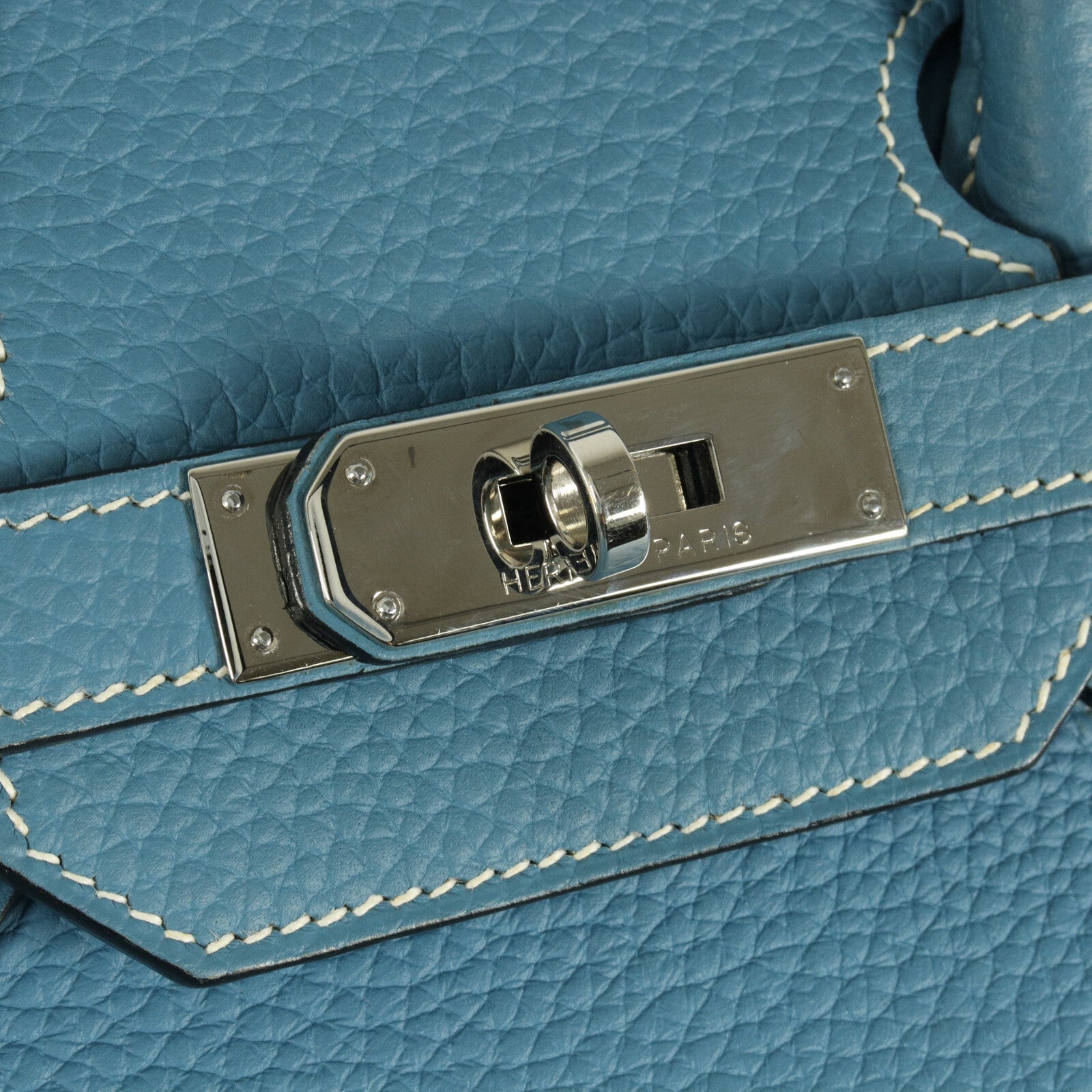 HERMES Togo皮革Birkin 35手挽袋Bleu Jean