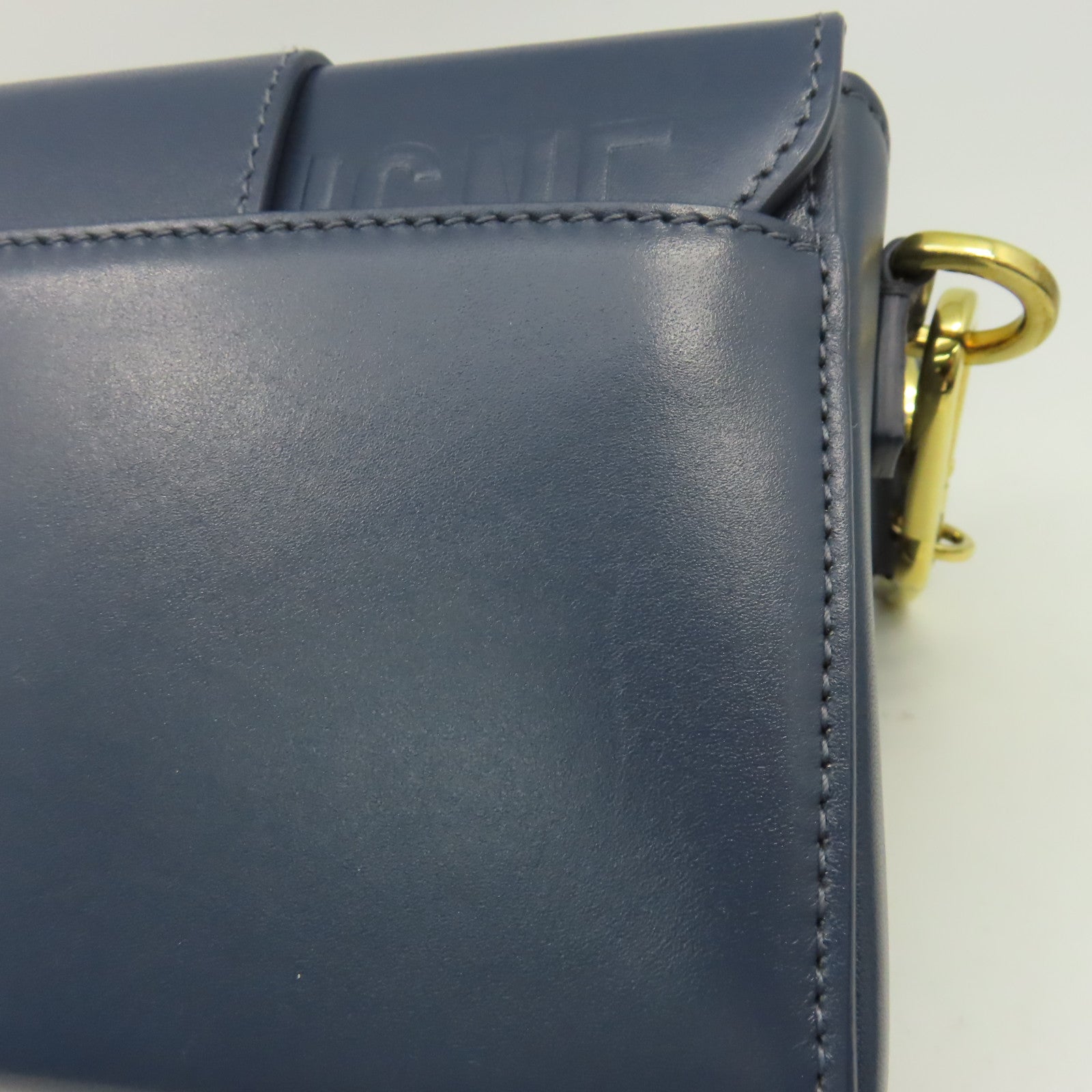 Dior 牛皮皮革30 Montaigne Bag金扣肩背袋藍色