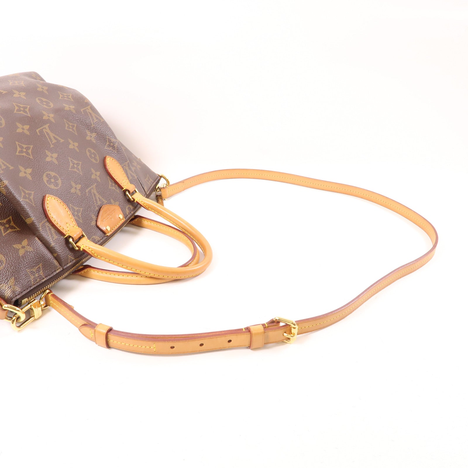 LOUIS VUITTON Monogram Turenne PM金扣手挽肩背兩用袋棕色