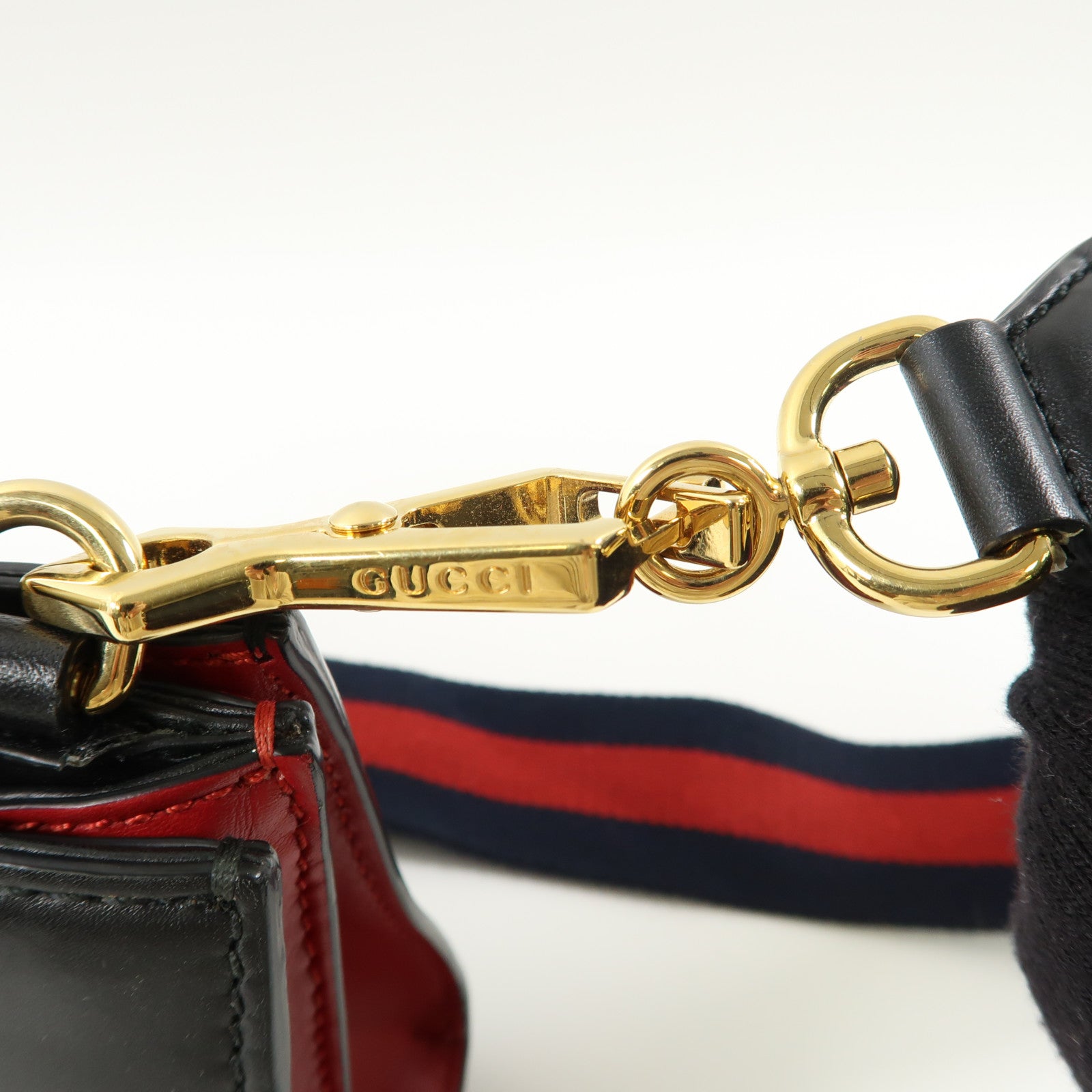 GUCCI 牛皮皮革2 Way Shoulder Bag金扣手挽肩背兩用袋黑色