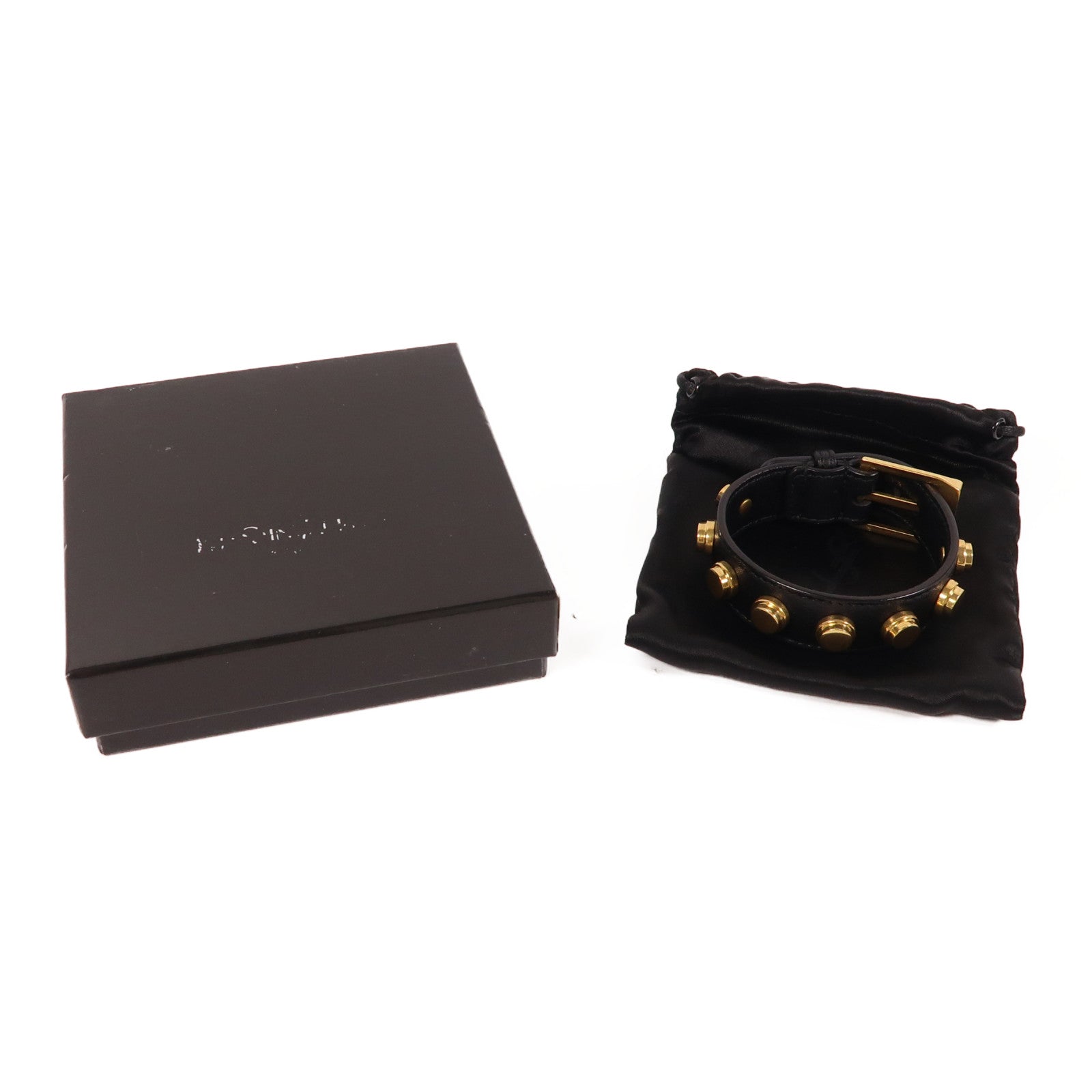 SAINT LAURENT 牛皮皮革Bracelet手鐲黑色