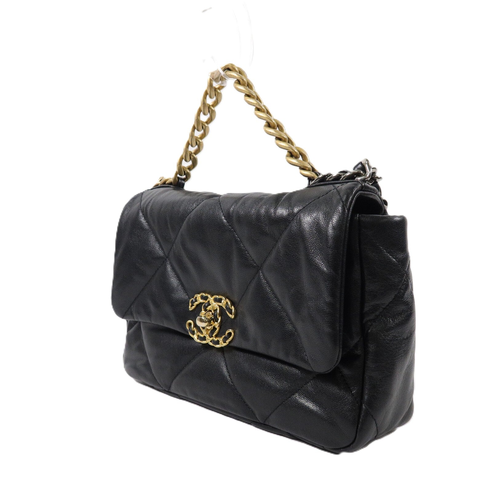 CHANEL 羊皮皮革C19 Small手挽肩背兩用袋