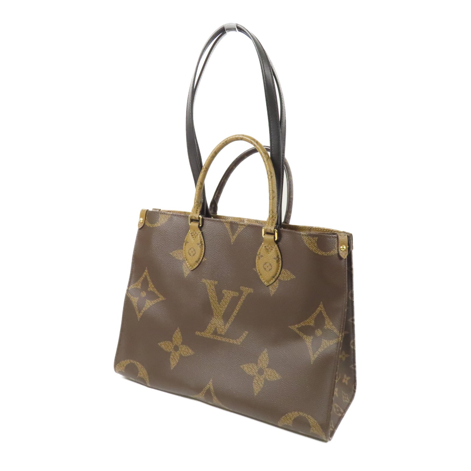 LOUIS VUITTON Monogram Giant On The Go MM金扣手挽肩背兩用袋