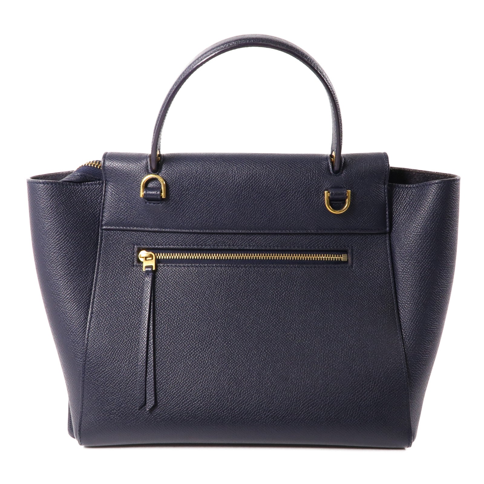 CELINE 牛皮皮革Belt Bag金扣手挽肩背兩用袋深藍色