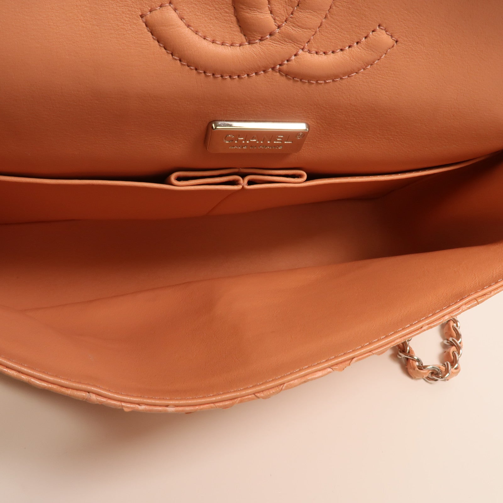 CHANEL 蛇皮皮革Classic 25銀扣鏈帶肩背袋
