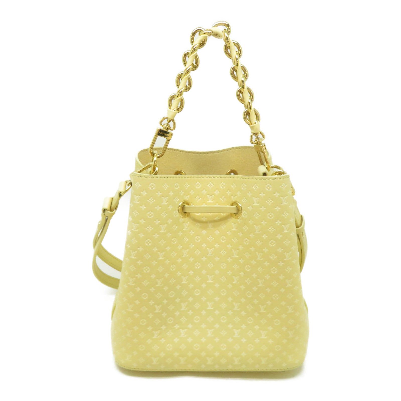 LOUIS VUITTON 牛皮皮革Neo Noe BB金扣肩背袋黃色