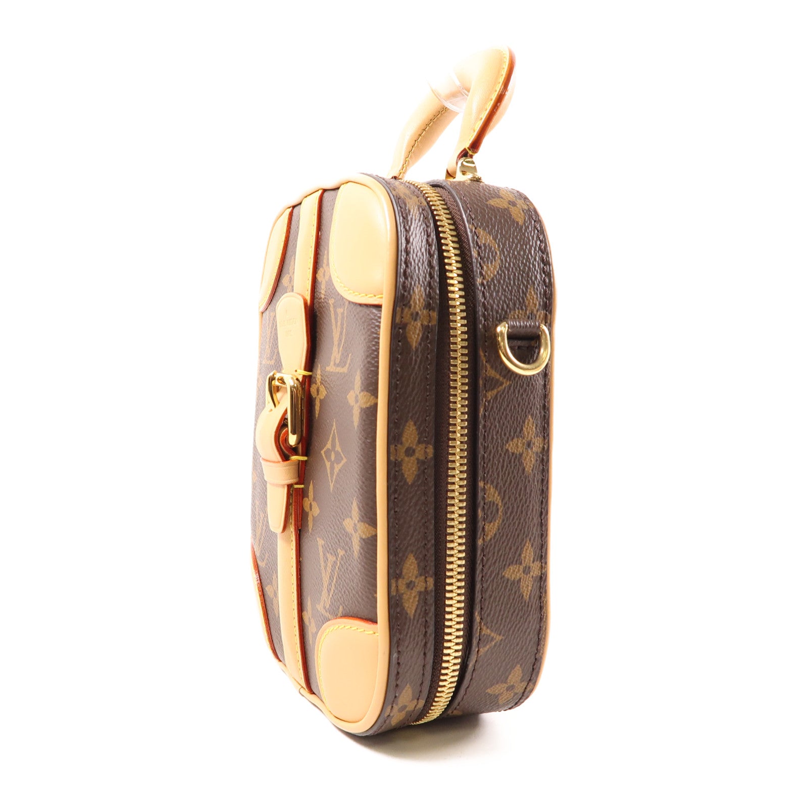 LOUIS VUITTON LV Valisette Vertical 2Way Shoulder Bag M68623 Monogram Brown