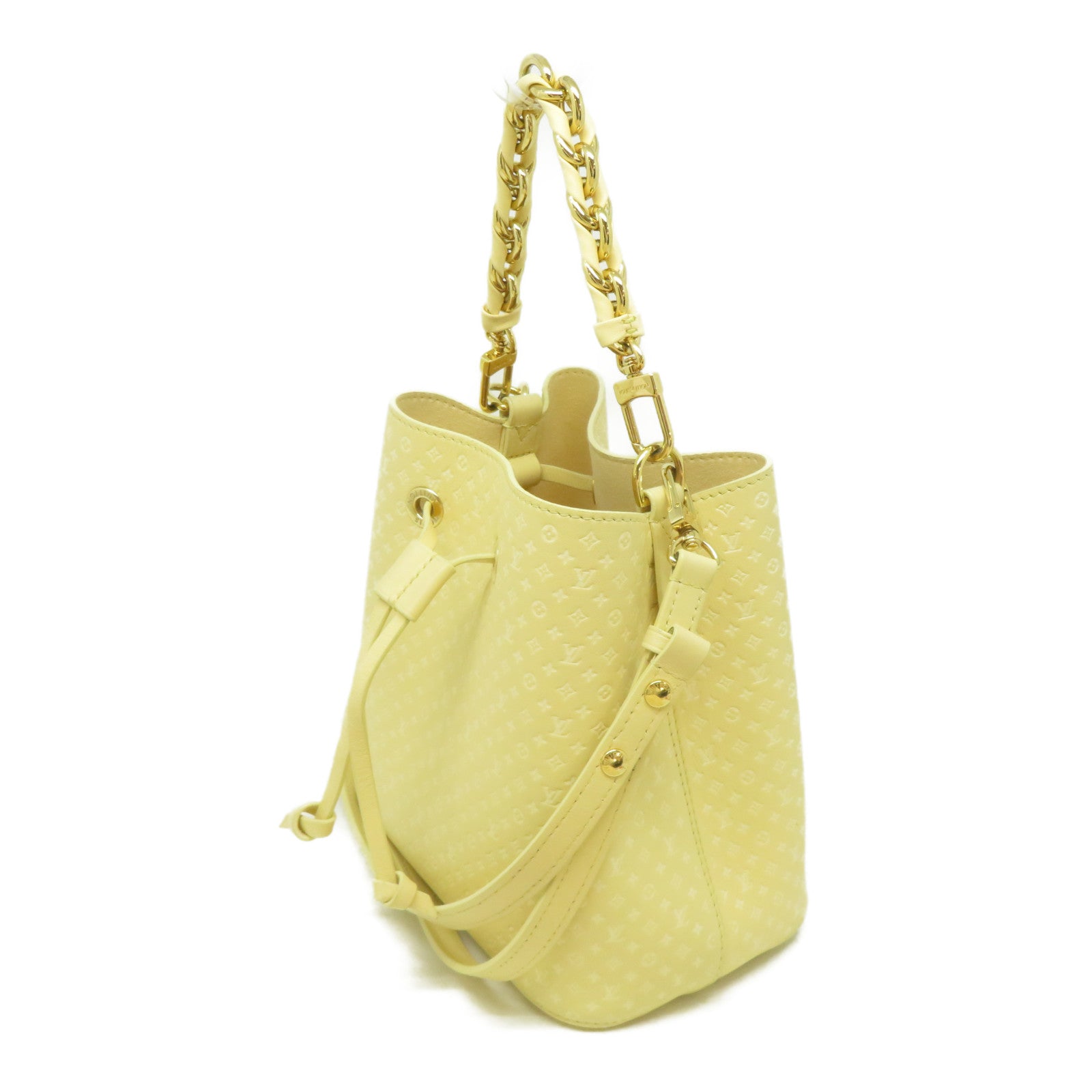 LOUIS VUITTON 牛皮皮革Neo Noe BB金扣肩背袋黃色