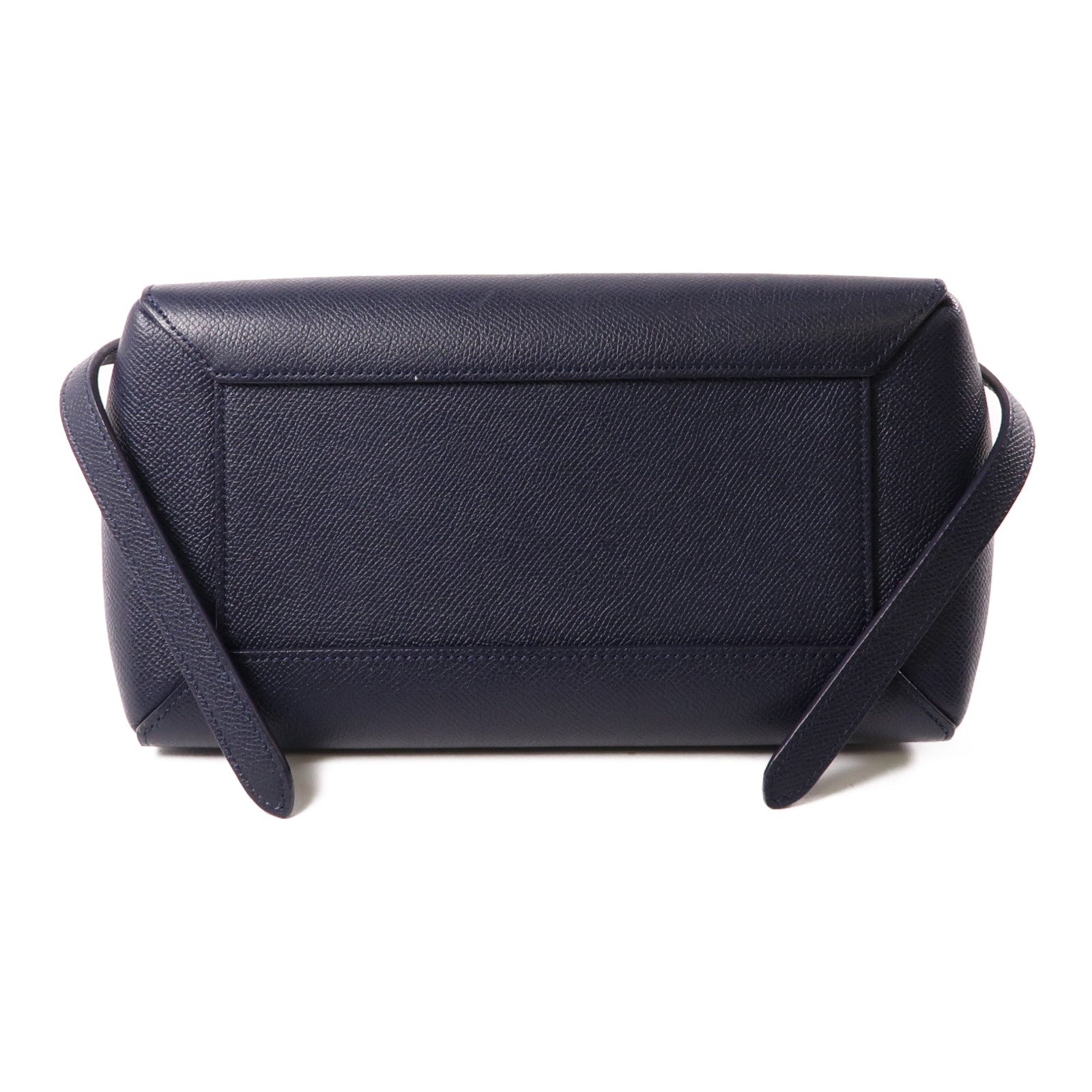 CELINE 牛皮皮革Belt Bag金扣手挽肩背兩用袋深藍色