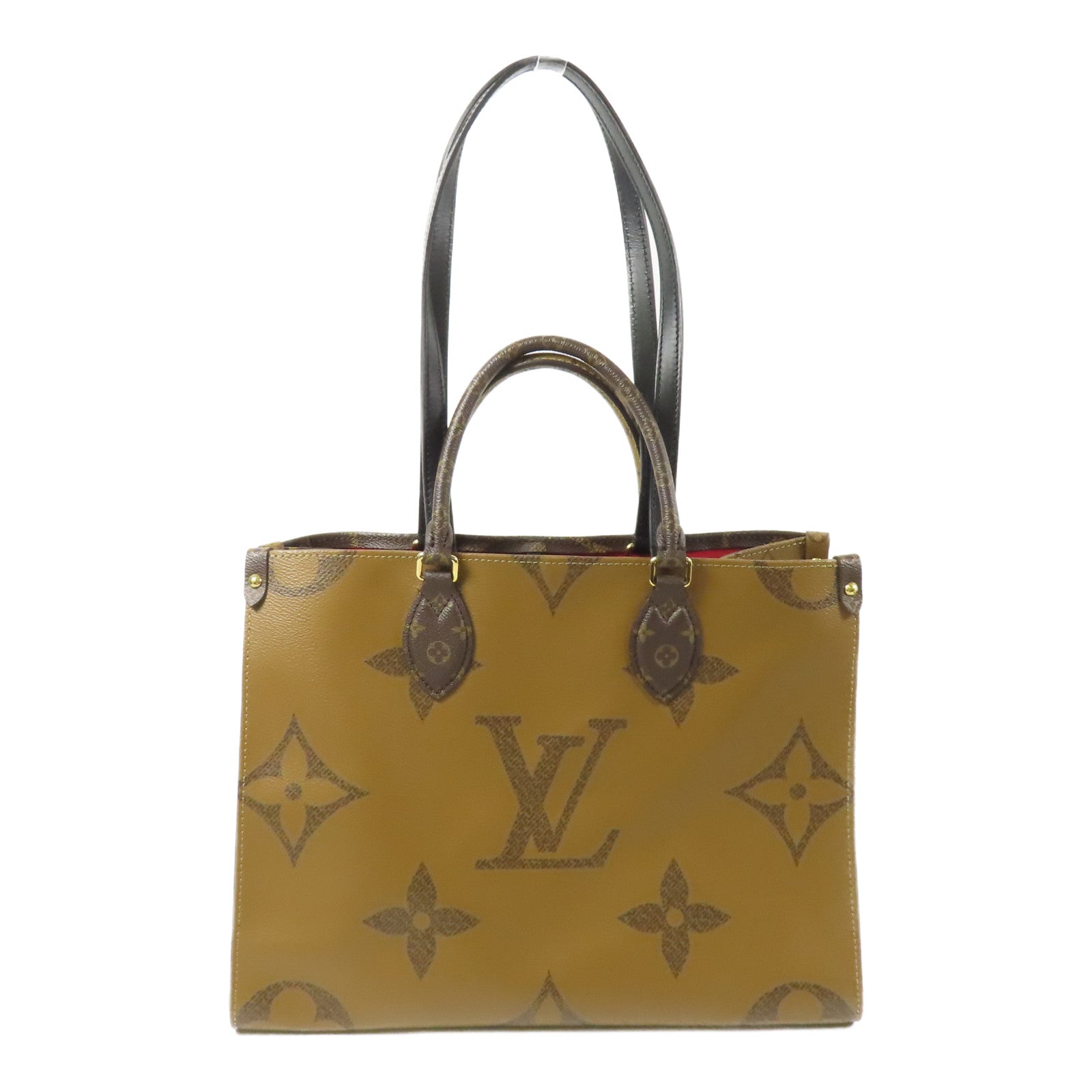 LOUIS VUITTON Monogram Giant On The Go MM金扣手挽肩背兩用袋