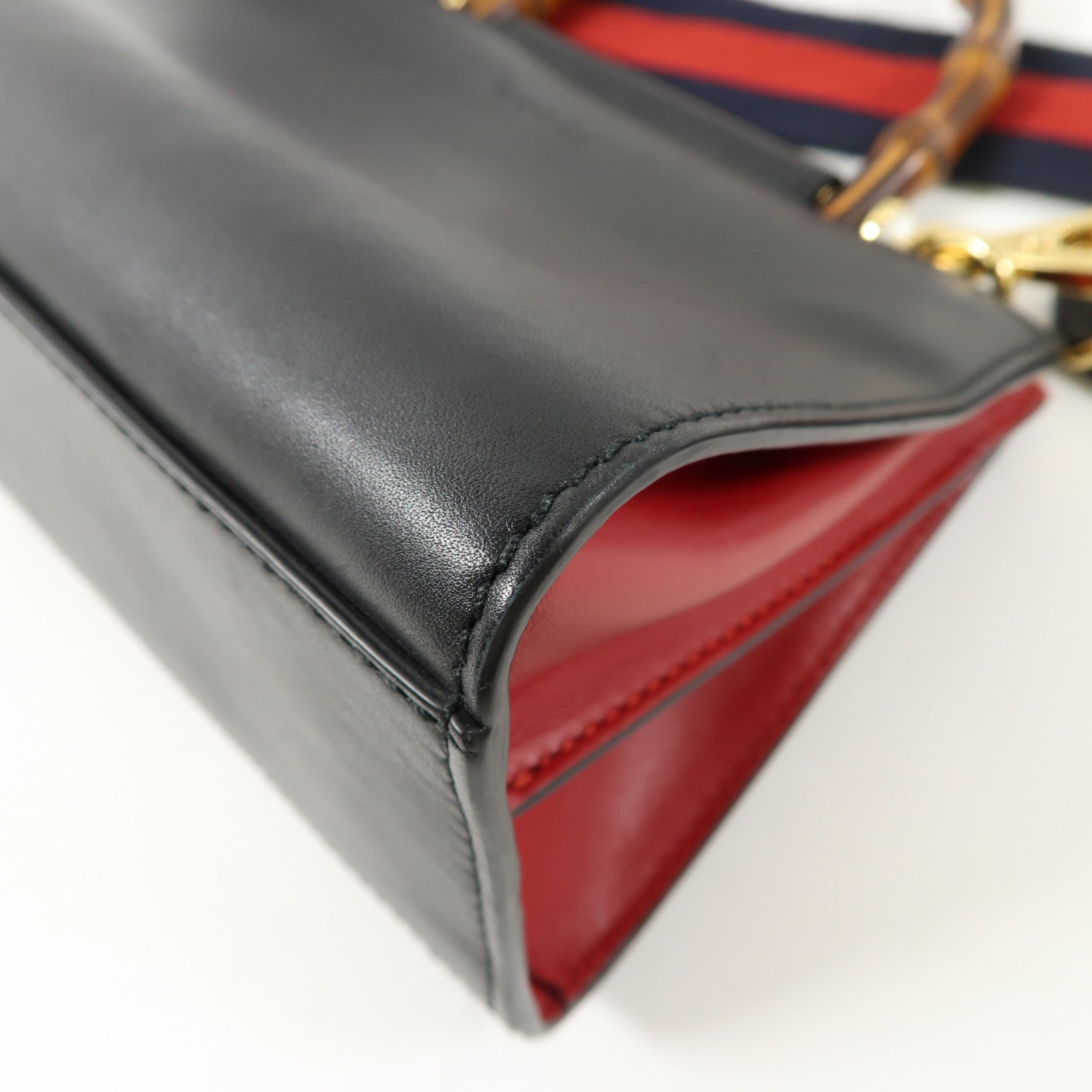 GUCCI 牛皮皮革2 Way Shoulder Bag金扣手挽肩背兩用袋黑色