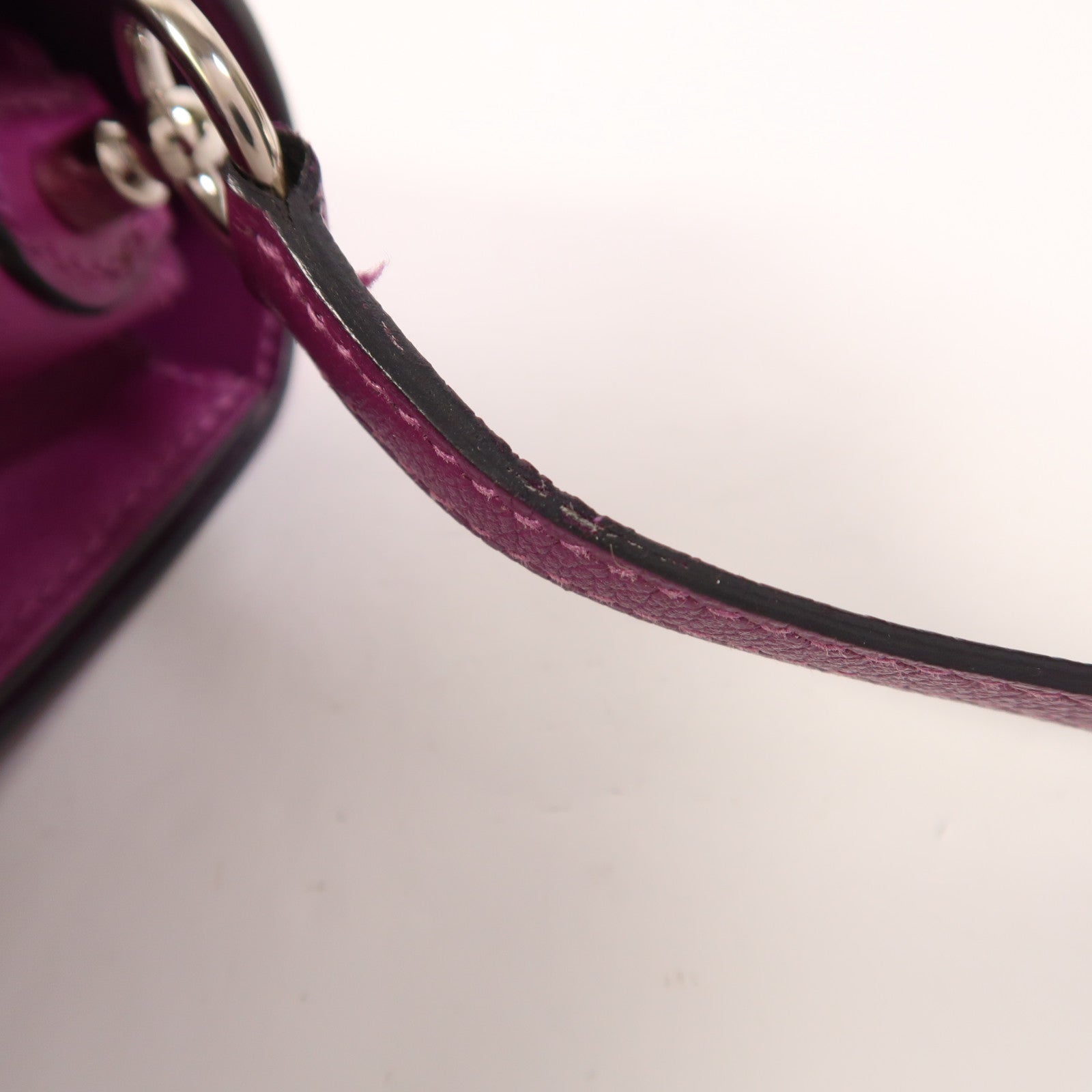 HERMES Evercolor皮革Roulis Mini銀扣肩背袋Anemone