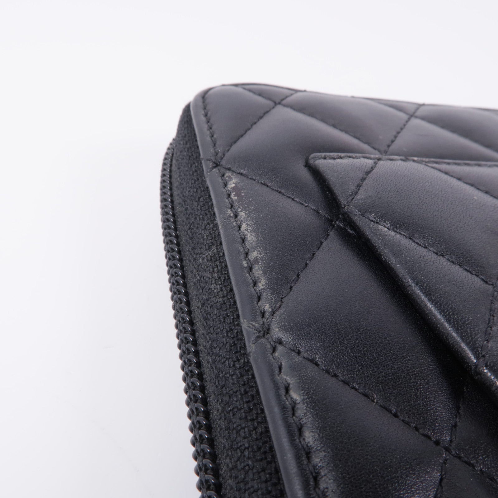 CHANEL 【激減優惠】牛皮皮革Cambon Zipper Long Wallet銀扣長錢包