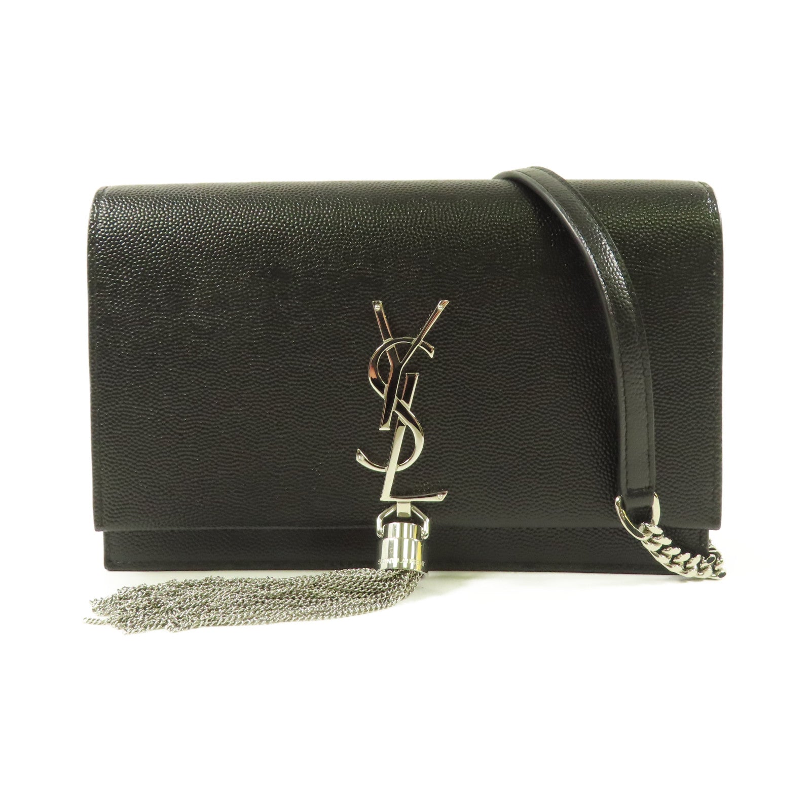 SAINT LAURENT 牛皮皮革Kate Shoulder Bag銀扣鏈帶肩背袋