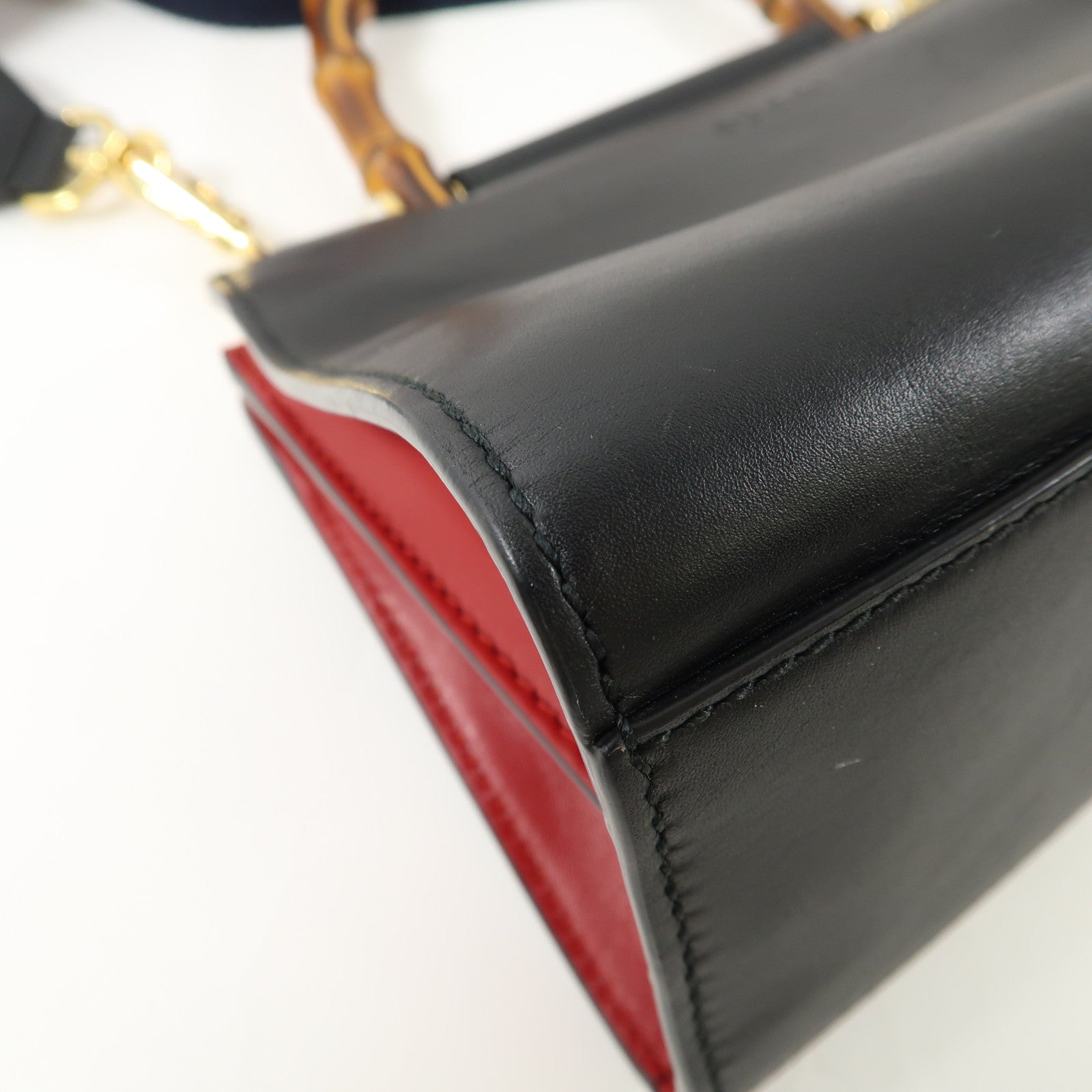 GUCCI 牛皮皮革2 Way Shoulder Bag金扣手挽肩背兩用袋黑色