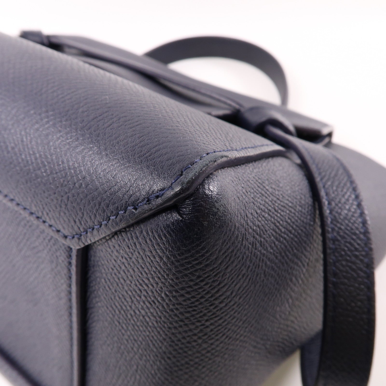 CELINE 牛皮皮革Belt Bag金扣手挽肩背兩用袋深藍色
