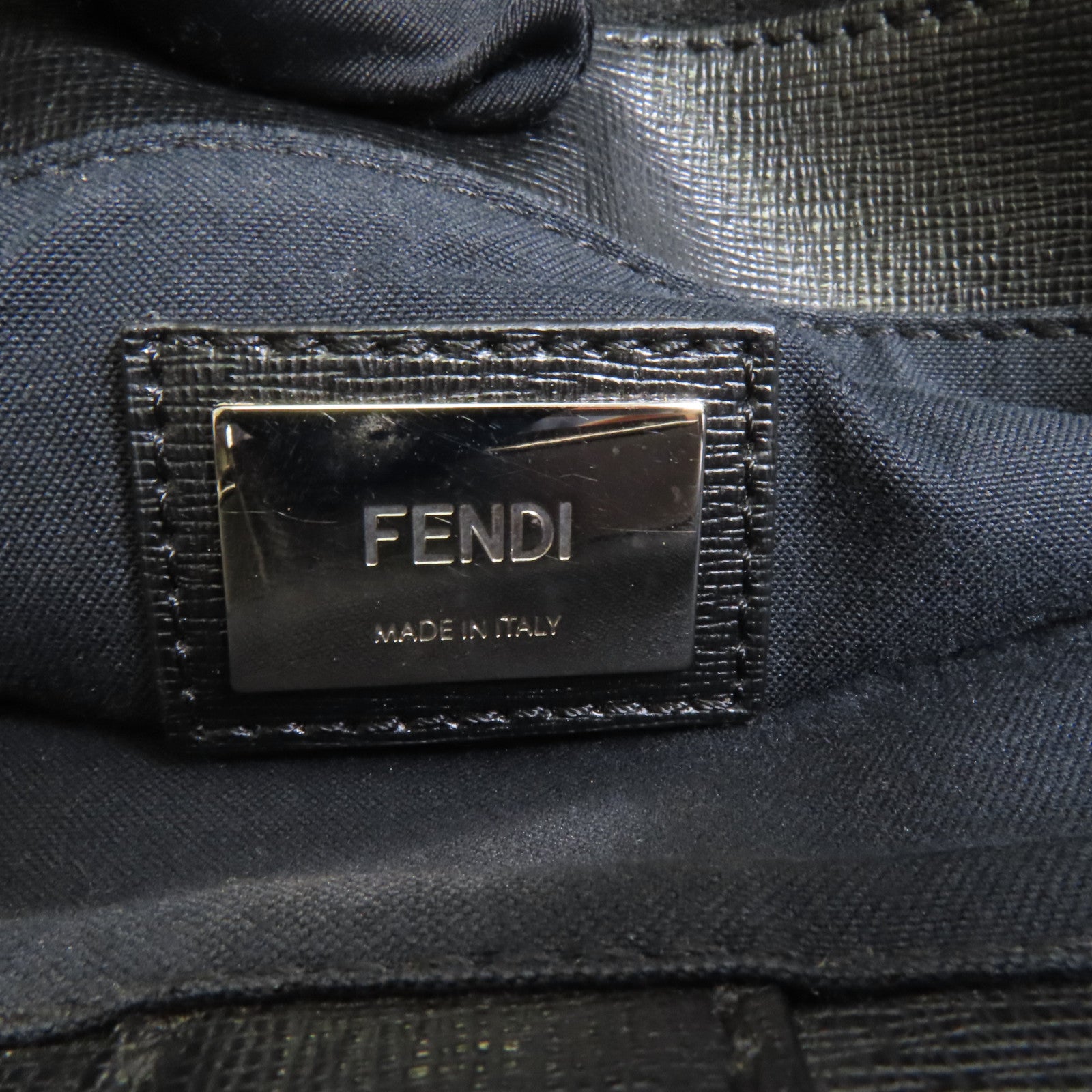 FENDI 牛皮皮革2 Jours Monster銀扣手挽肩背兩用袋