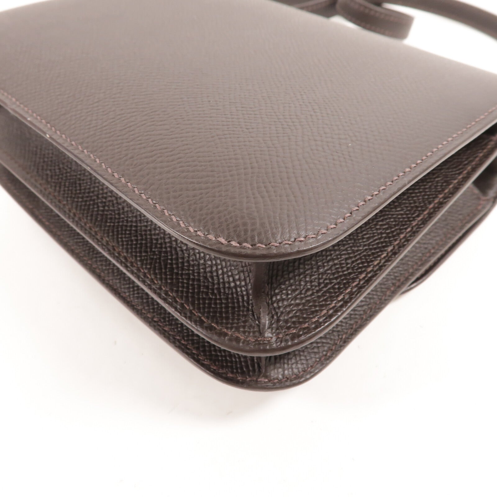 HERMES Epsom皮革Constance Mini肩背袋Bai Brun