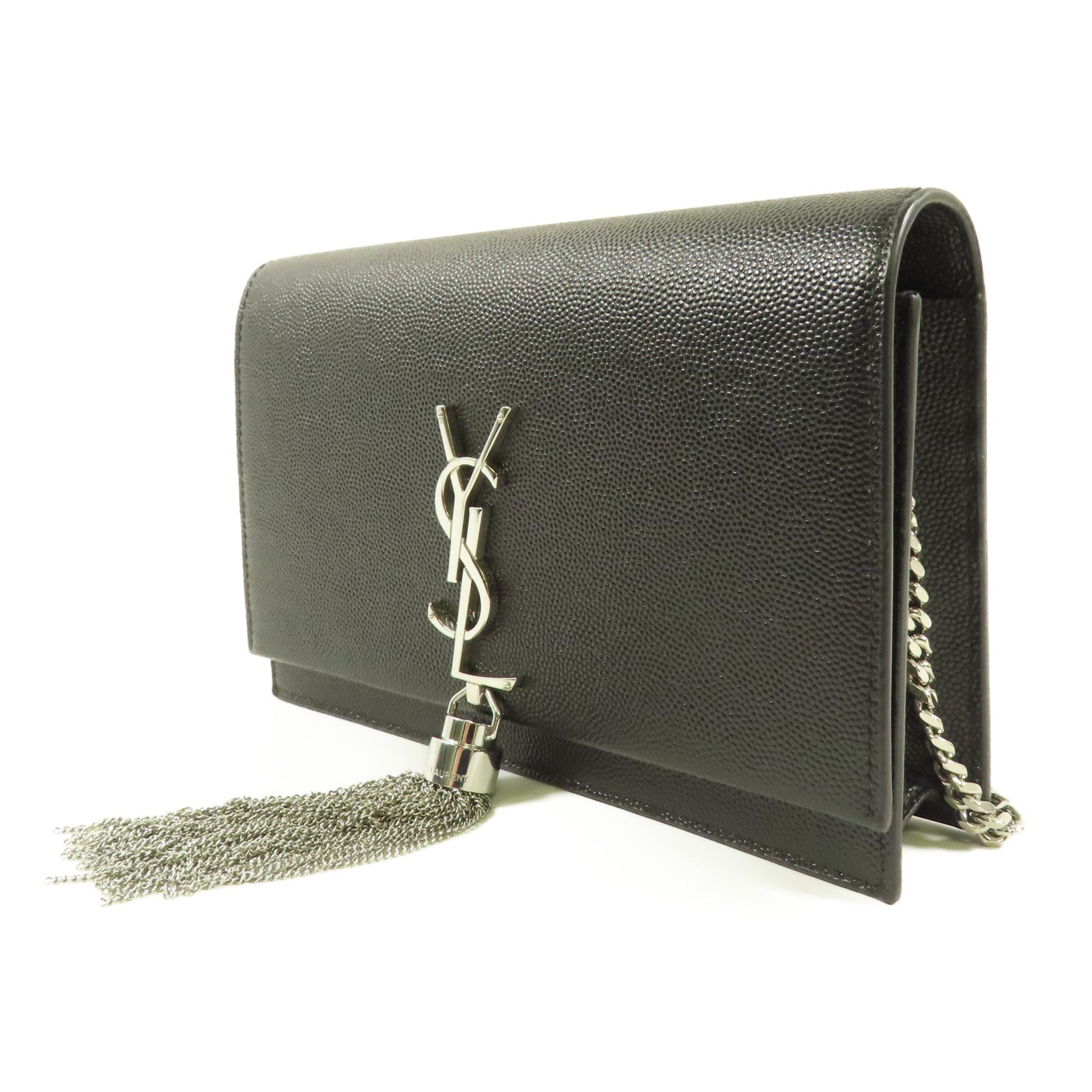 SAINT LAURENT 牛皮皮革Kate Shoulder Bag銀扣鏈帶肩背袋