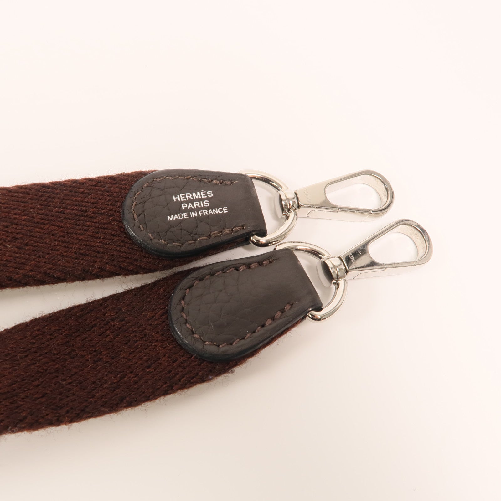 HERMES Clemence皮革Evelyne TPM銀扣肩背袋Ebene