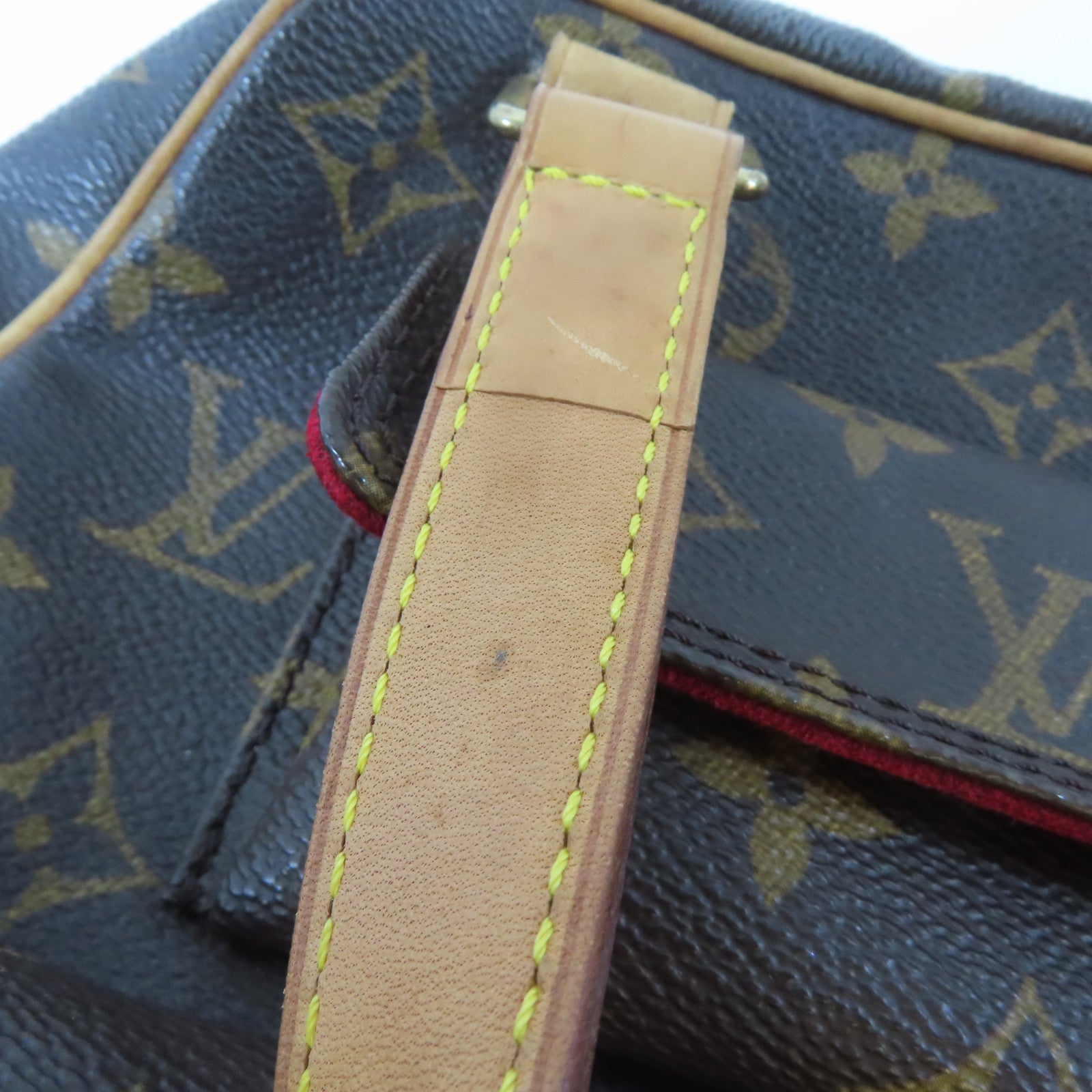 LOUIS VUITTON Monogram Excentri-cite金扣手挽袋啡色/紅色