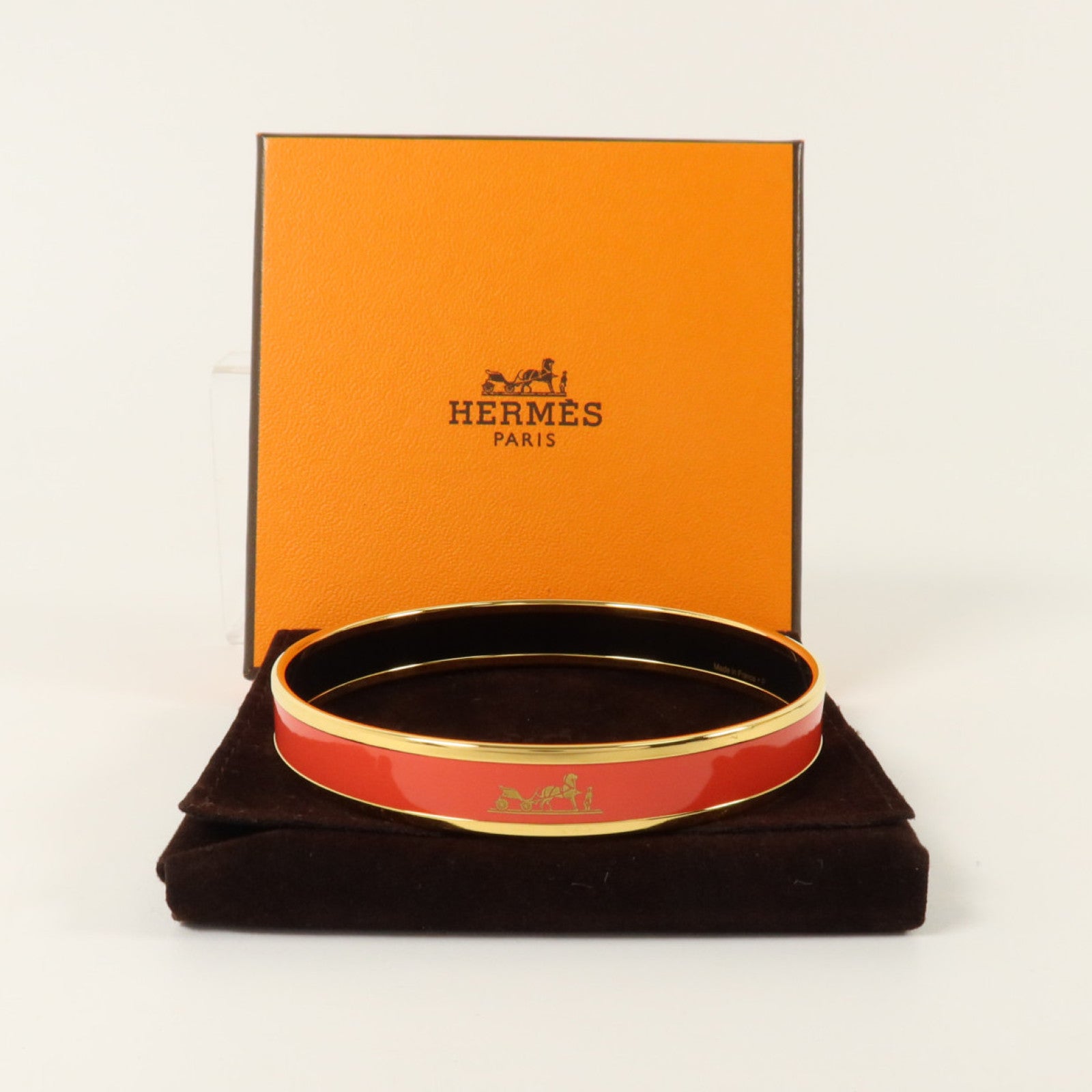 HERMES 金屬/琺瑯Caleche Bangle PM手鐲