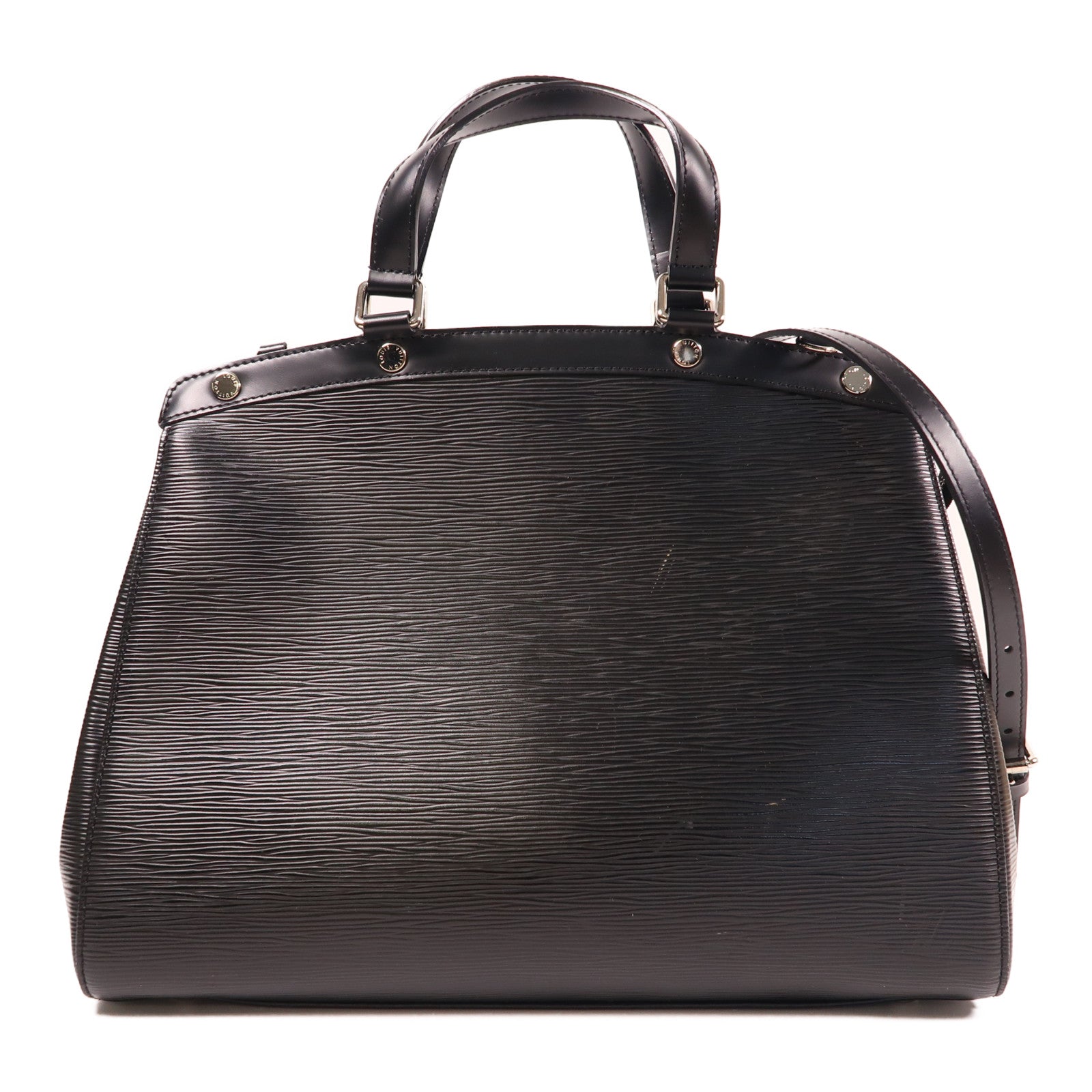 LOUIS VUITTON Epi Brea GM銀扣手挽肩背兩用袋黑色