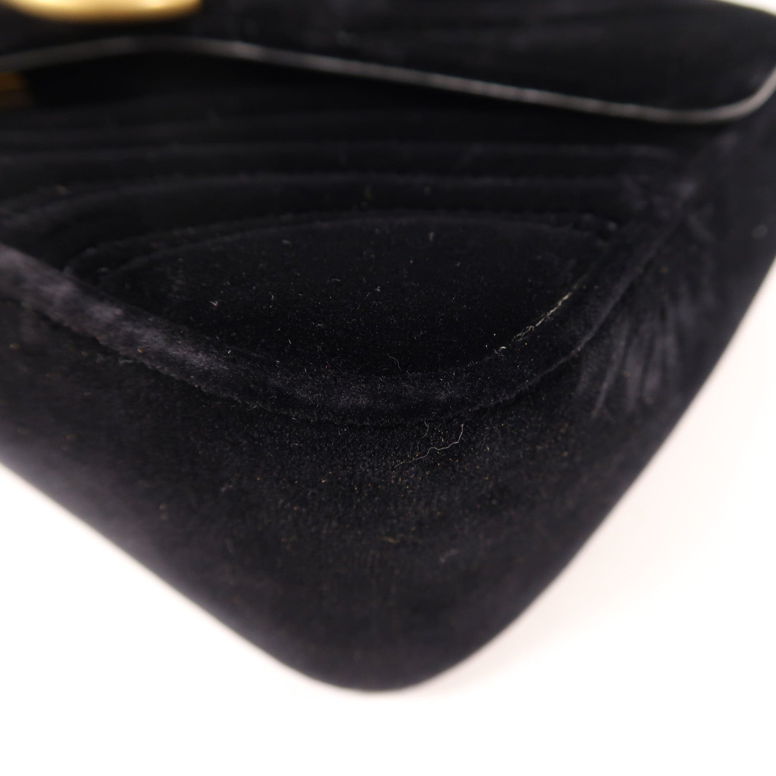 GUCCI Velvet GG Marmont Shoulder Bag金扣鏈帶肩背袋