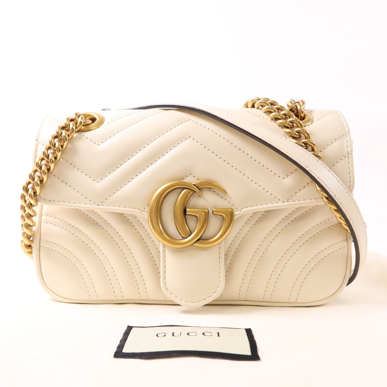 GUCCI 牛皮皮革GG Marmont Flap金扣肩背袋