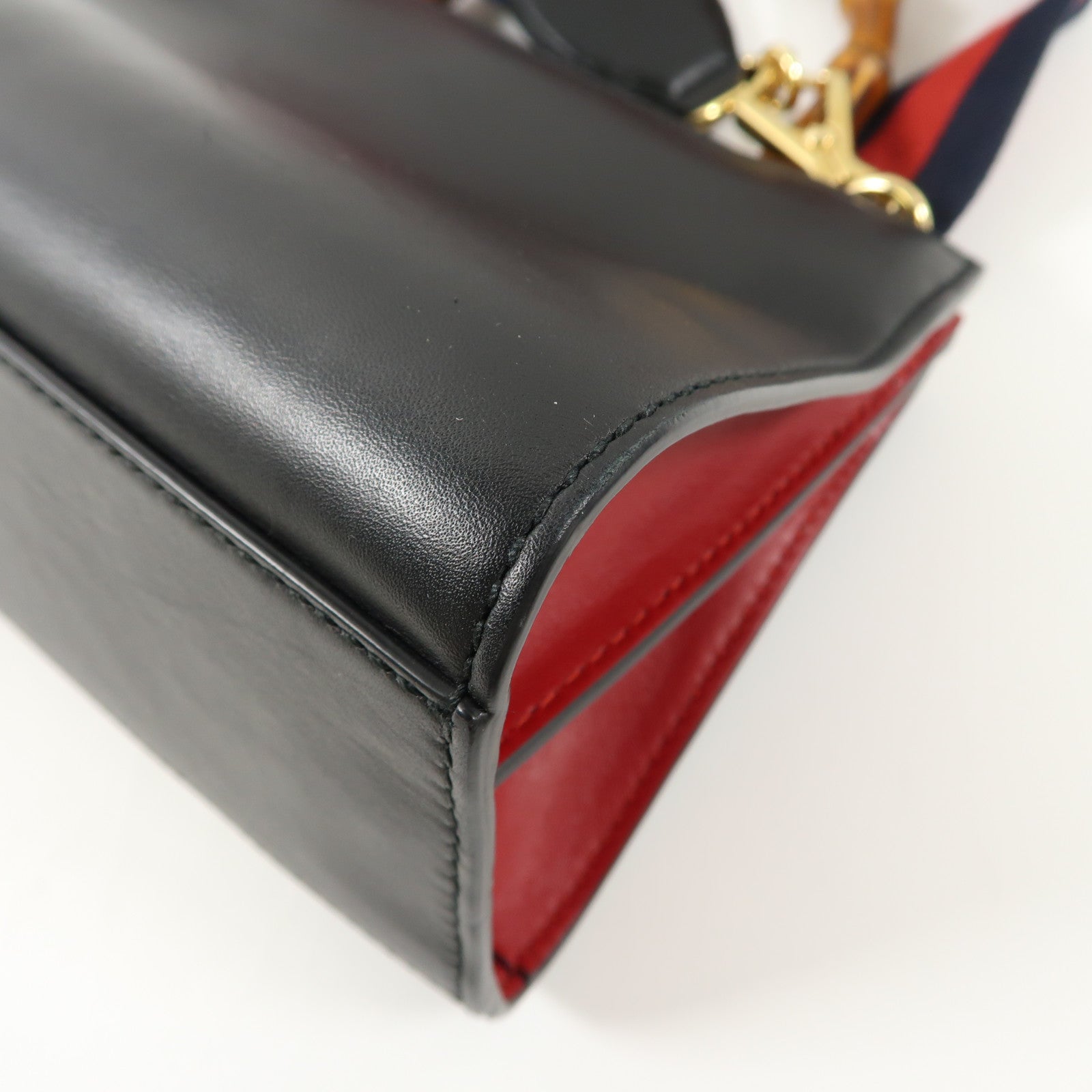 GUCCI 牛皮皮革2 Way Shoulder Bag金扣手挽肩背兩用袋黑色