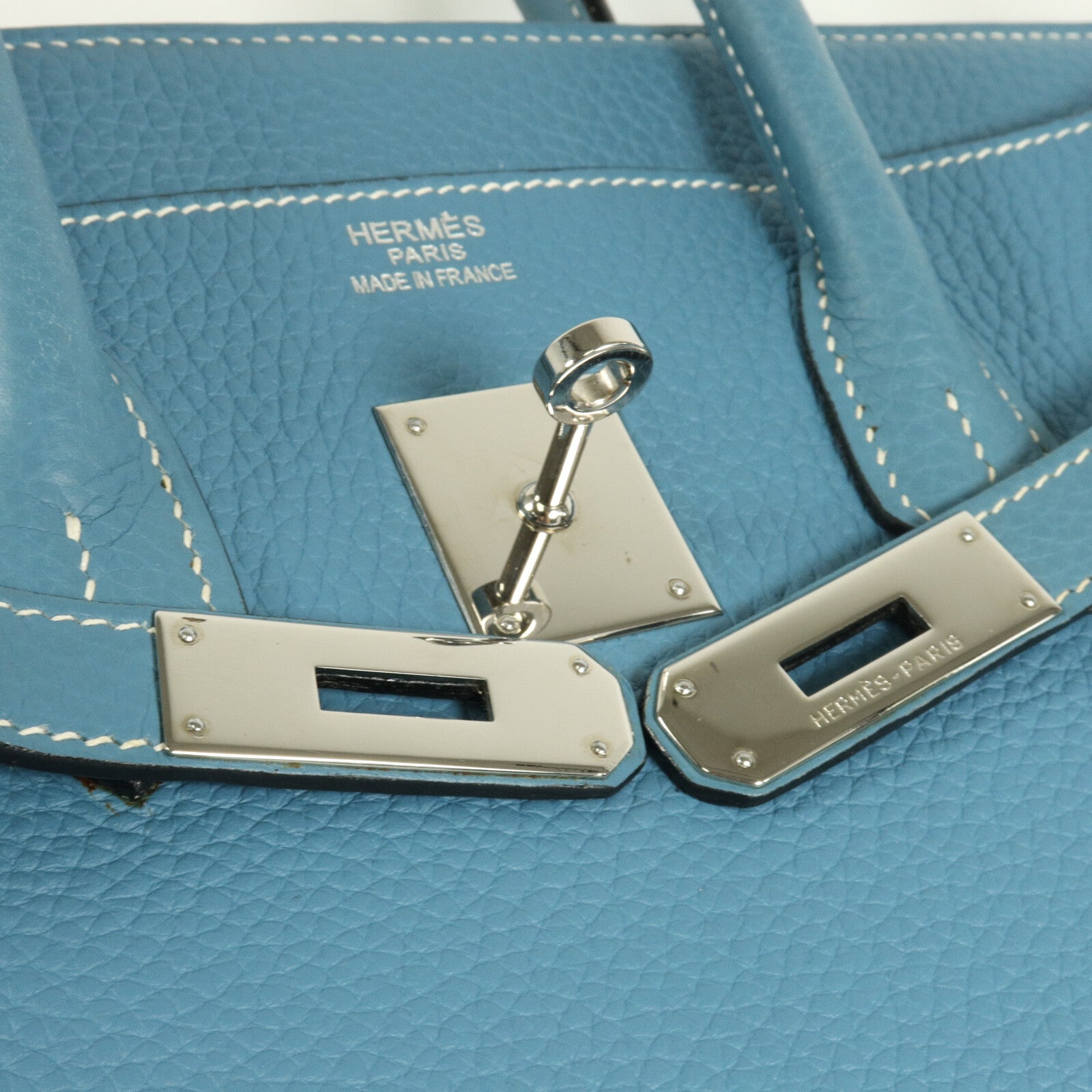 HERMES Togo皮革Birkin 35手挽袋Bleu Jean