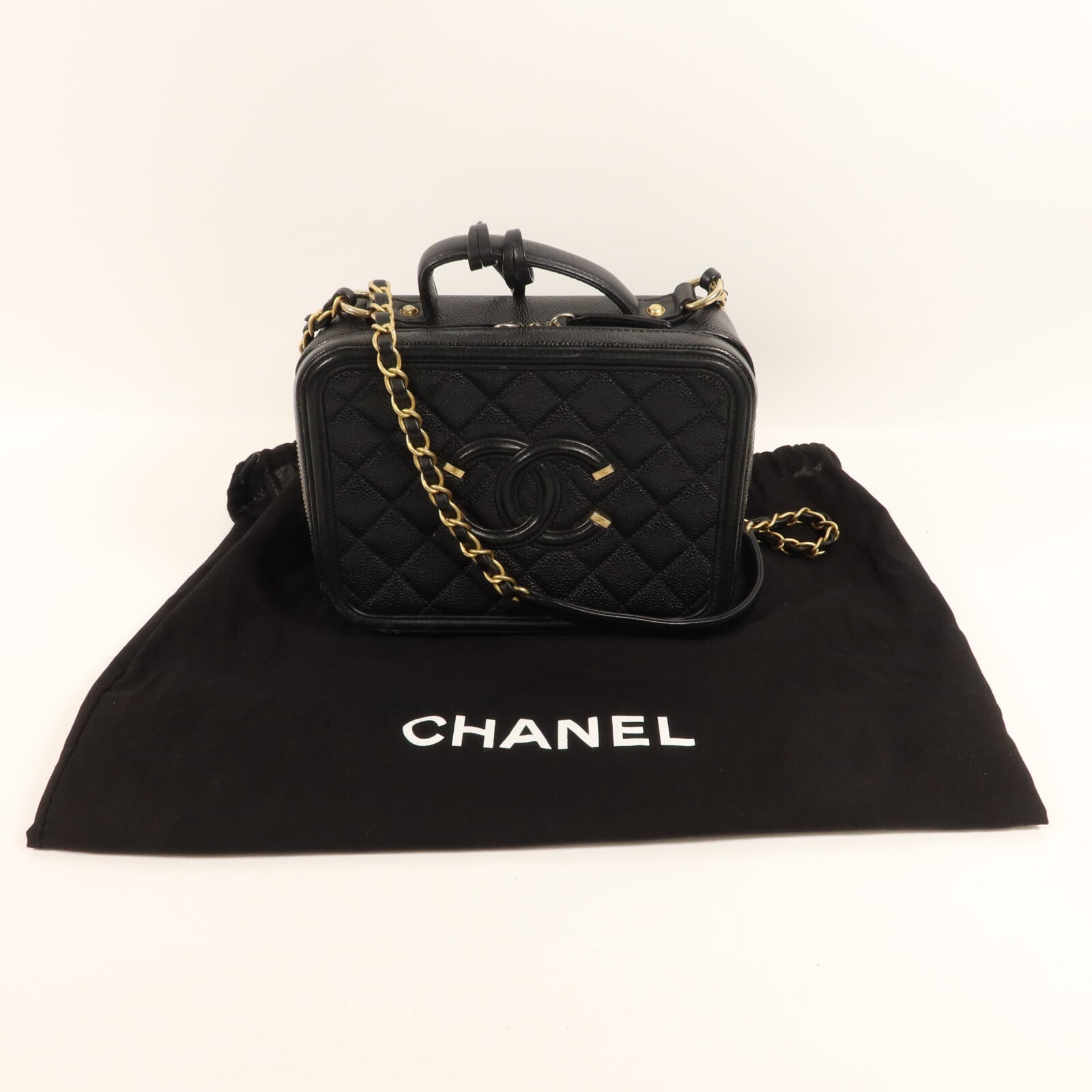 CHANEL 牛皮皮革Vanity Case手挽肩背兩用袋