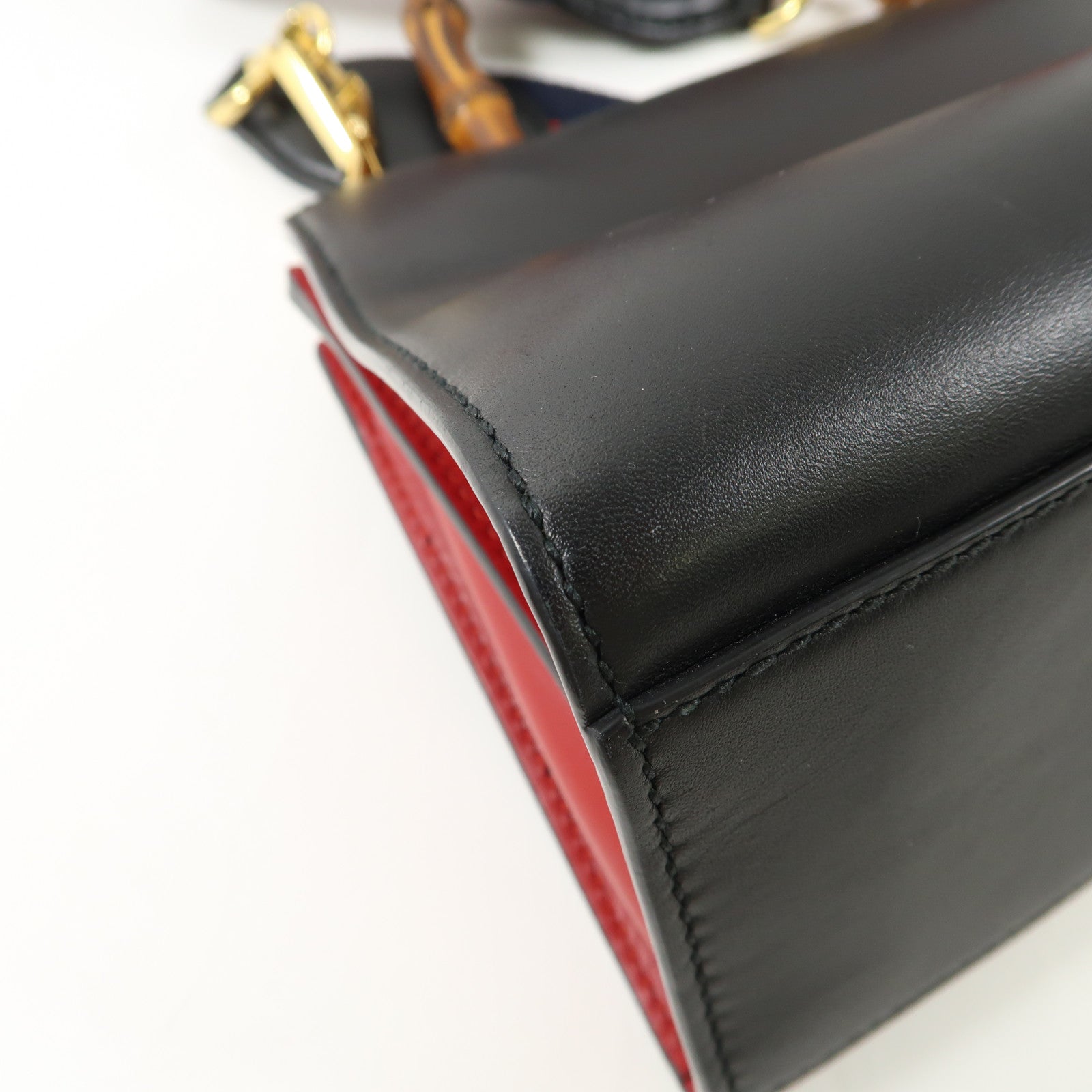 GUCCI 牛皮皮革2 Way Shoulder Bag金扣手挽肩背兩用袋黑色