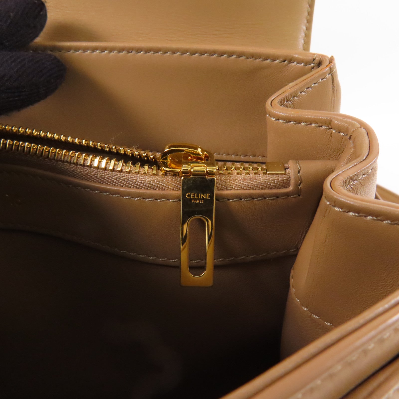 CELINE 牛皮皮革Celine 16金扣手挽肩背兩用袋