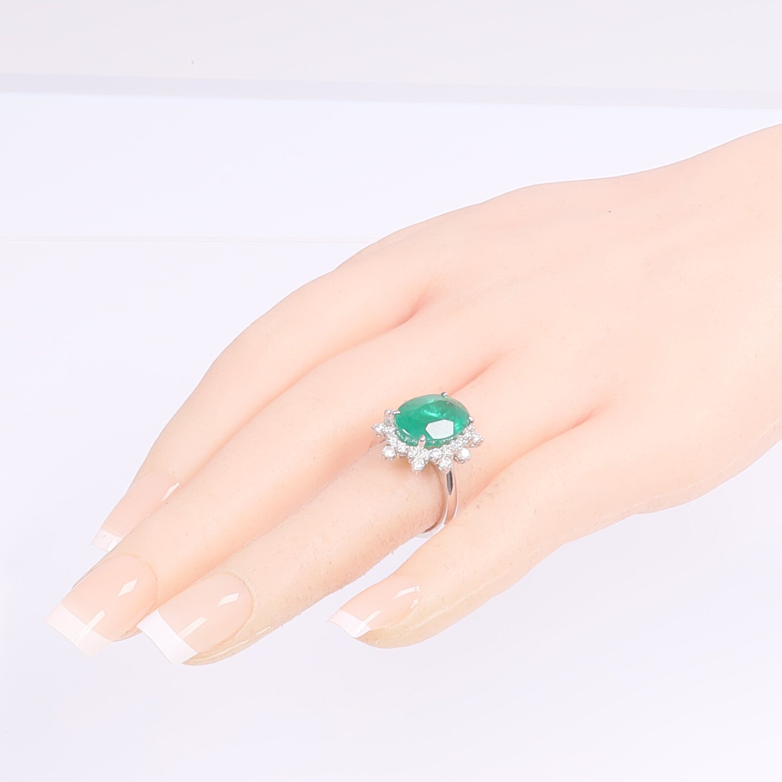 JEWELRY 18K白金Color Stone Diamond Ring彩色寶石/鑽石戒指US#5.5