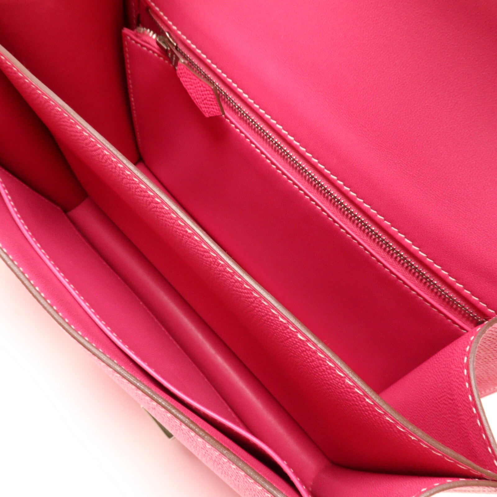 HERMES Epsom皮革Constance 24肩背袋Rose Tyrien