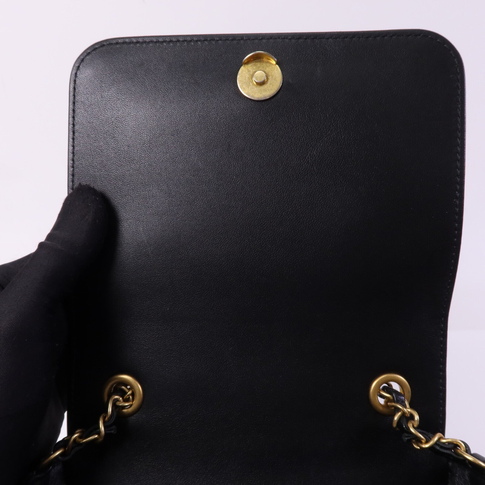 CHANEL 羊皮皮革Chain Shoulder Bag金扣鏈帶肩背袋