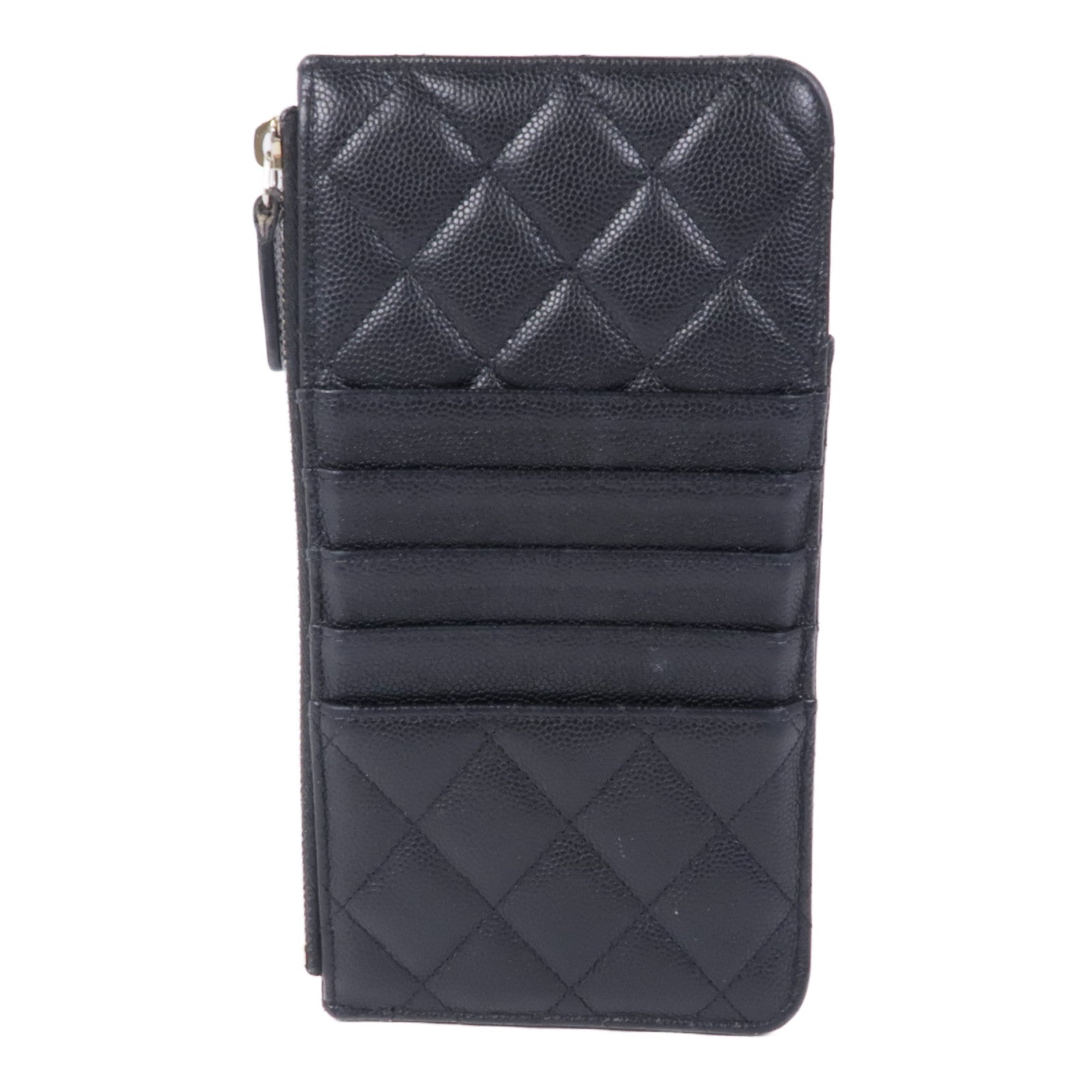 CHANEL 牛皮皮革Zipped Wallet金扣長錢包